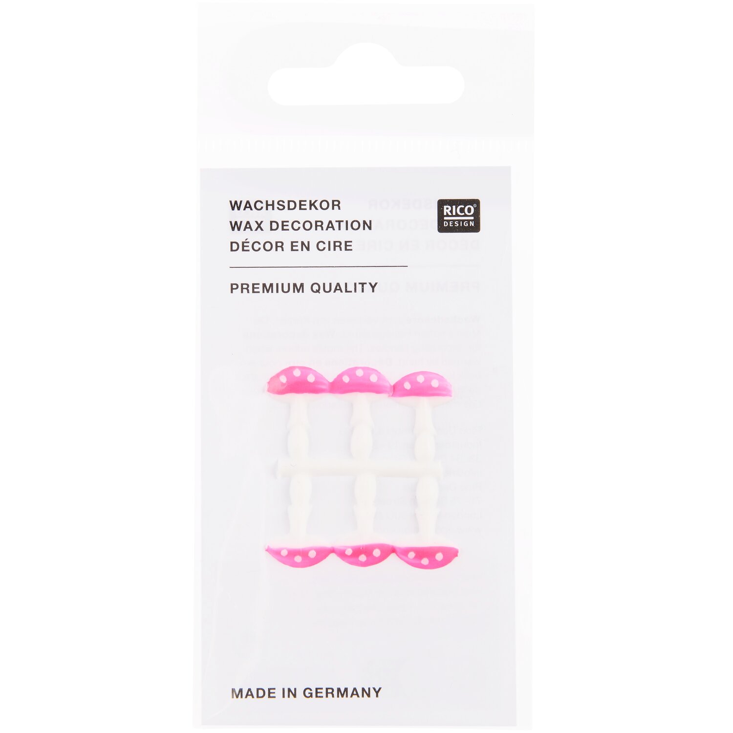 Wachsdekor kleine Pilze Farbe Neon Pink von Rico Design