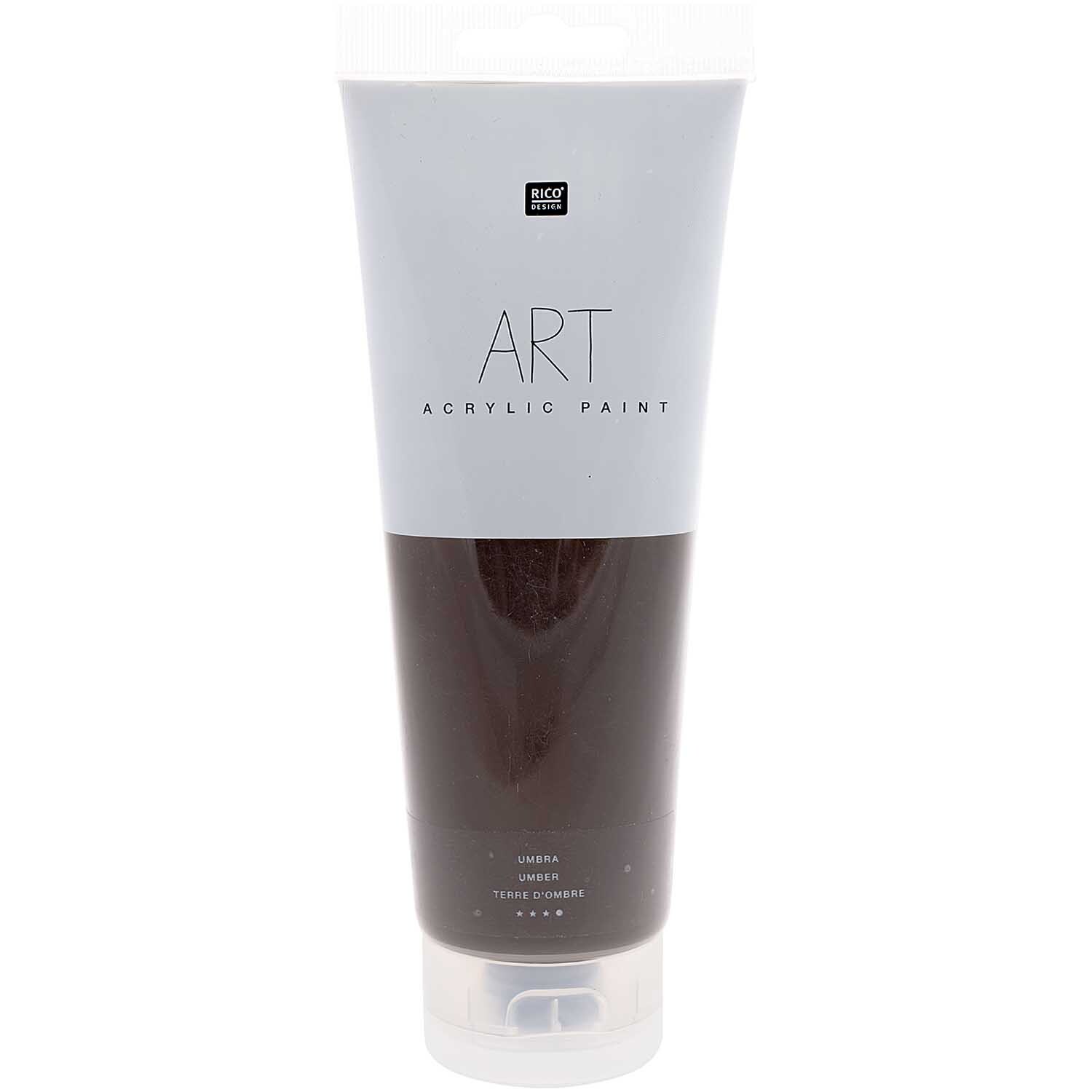 ART Künstler Acrylfarbe 250ml Farbe Umbra von Rico Design ART Künstler Acrylfarbe 250ml in Umbra von Rico Design, präsentiert in einer klaren Tube.