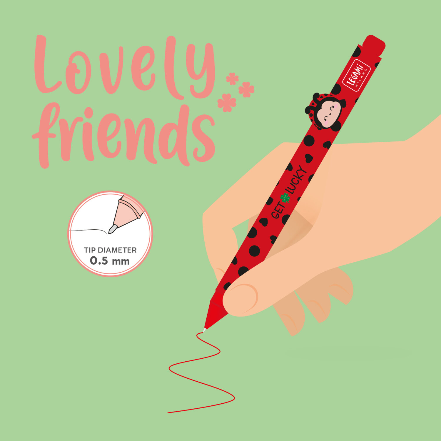 Lovely Friends Gelstift Farbe Marienkäfer von Legami 