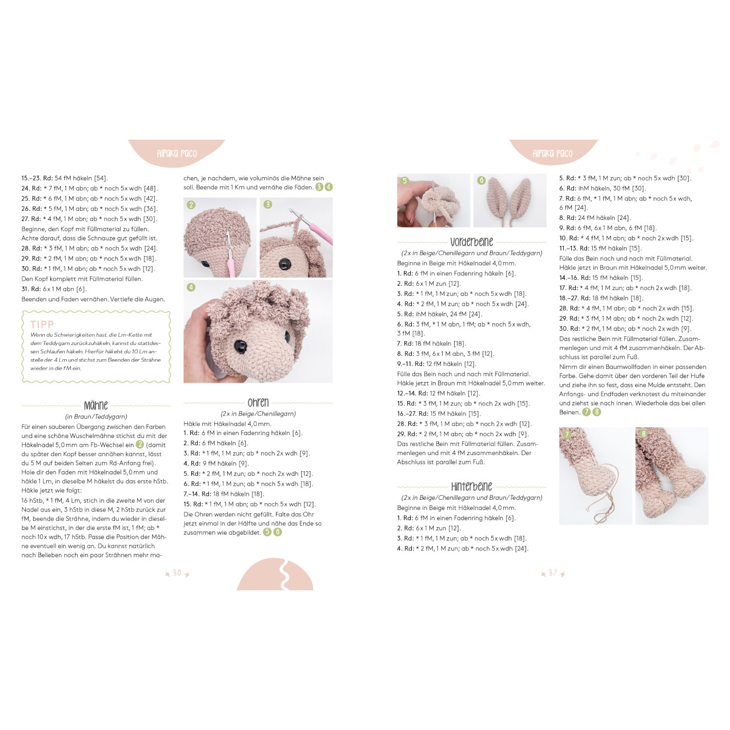 Meine liebsten Kuschelfreunde: Anleitung mit Bildern für Häkeltiere in sanften Pastelltönen.