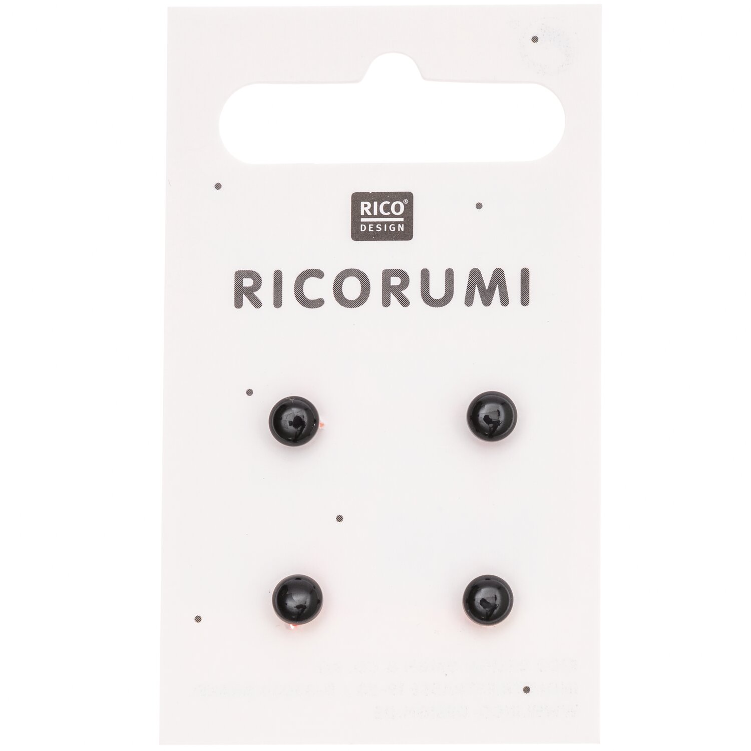 Knöpfe braun-schwarz 5mm 4 Stück mit Steg von Rico Design