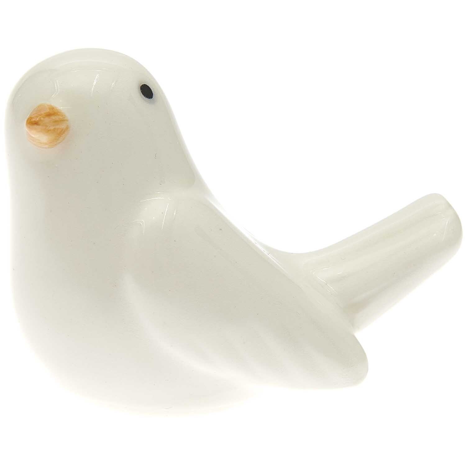 Porzellan Vogel weiß 6,1x3,7x5cm