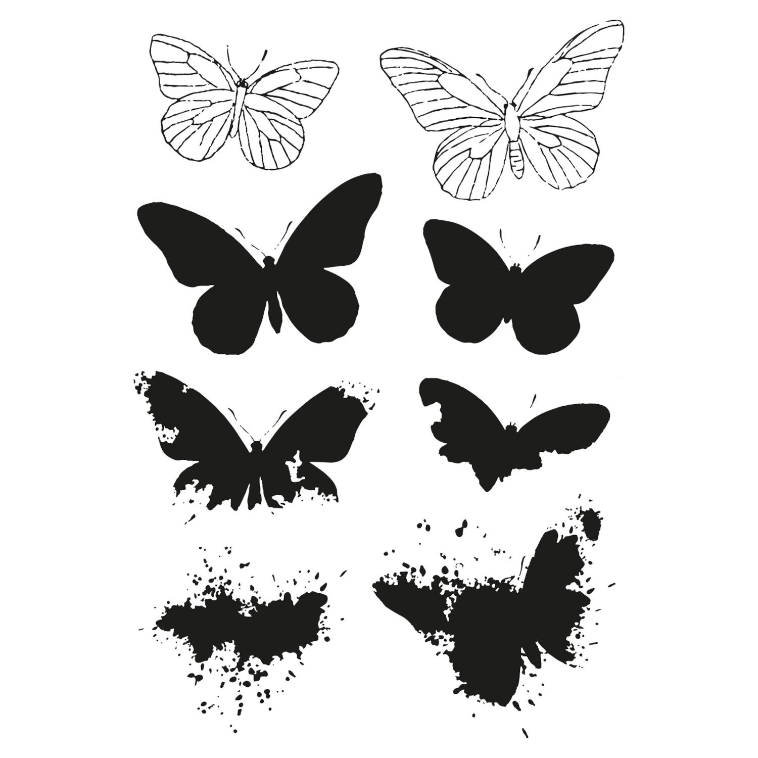Painted Pencil Butterflies Clear Stamps and Framelits Set 10-teilig von idee. Creativmarkt