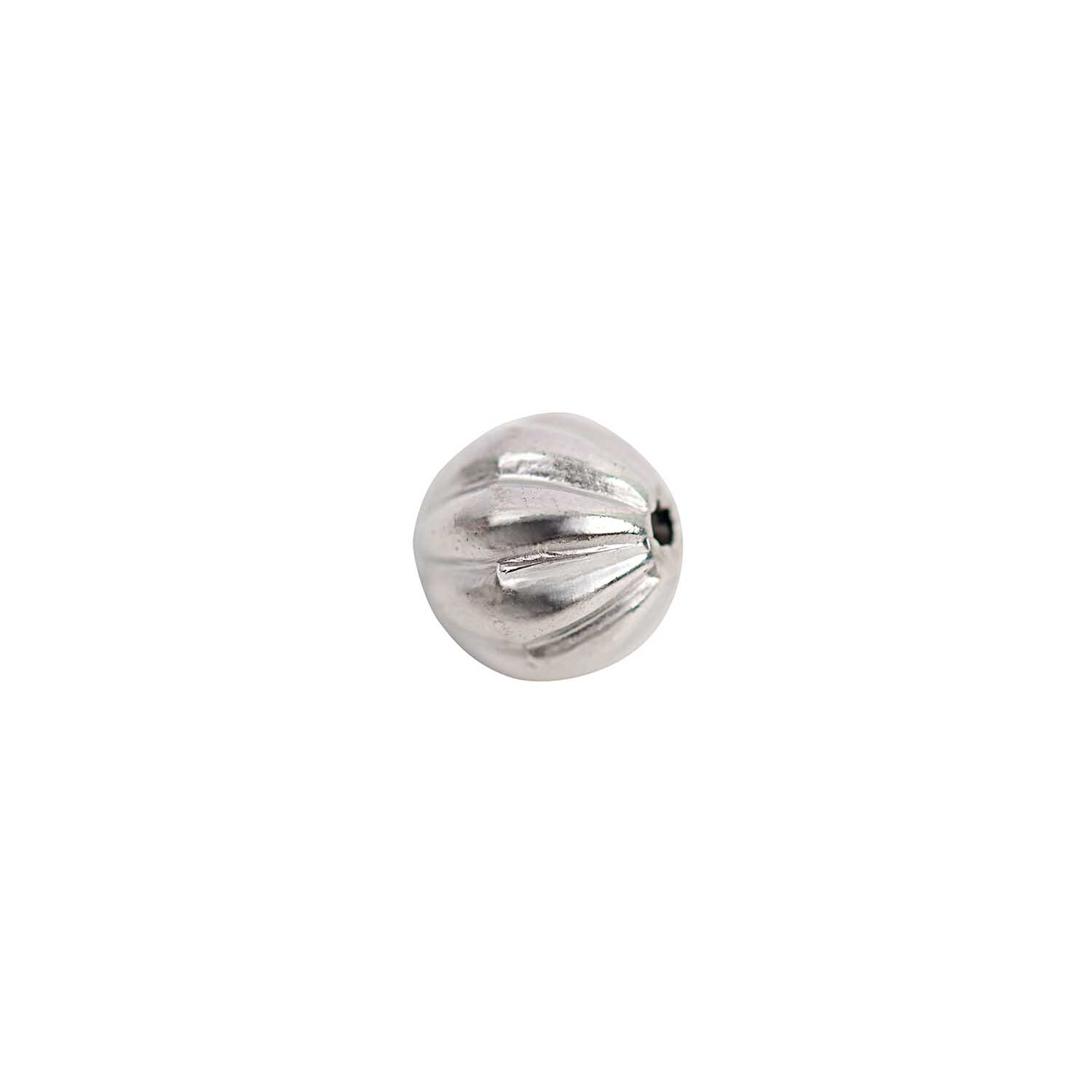 Kugel geriffelt silber 9mm 30 Stück