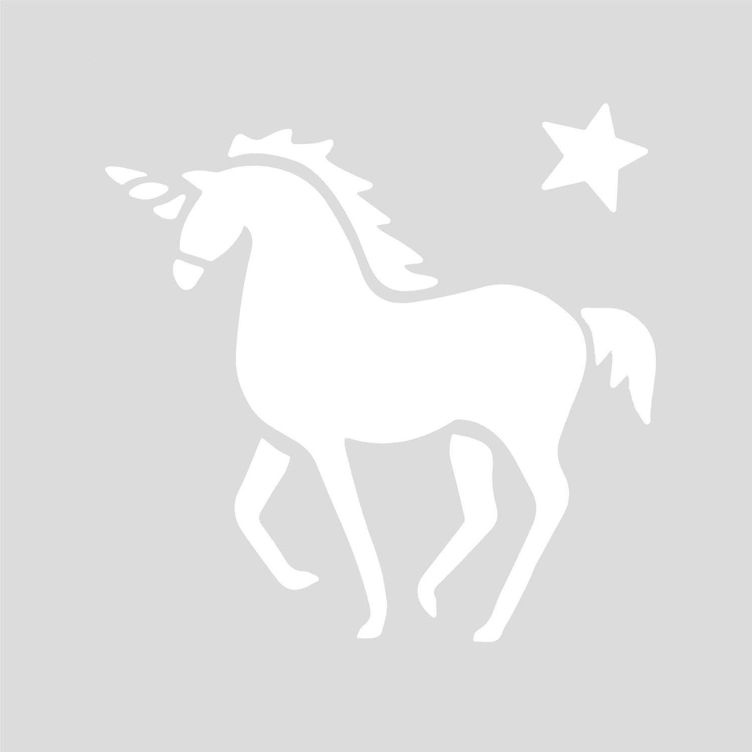 Schablone Einhorn 7,5x7,5cm selbstklebend Schablone Einhorn 7,5x7,5cm selbstklebend