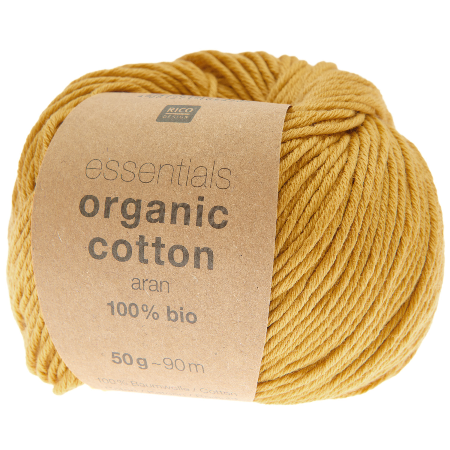 Essentials Organic Cotton aran 50g 90m Farbe senf von Rico Design