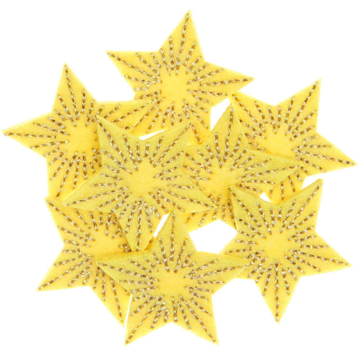 Filzstreu Sterne bestickt 3,5x3,3cm 8 Stück Filzstreu Sterne bestickt 3,5x3,3cm 8 Stück