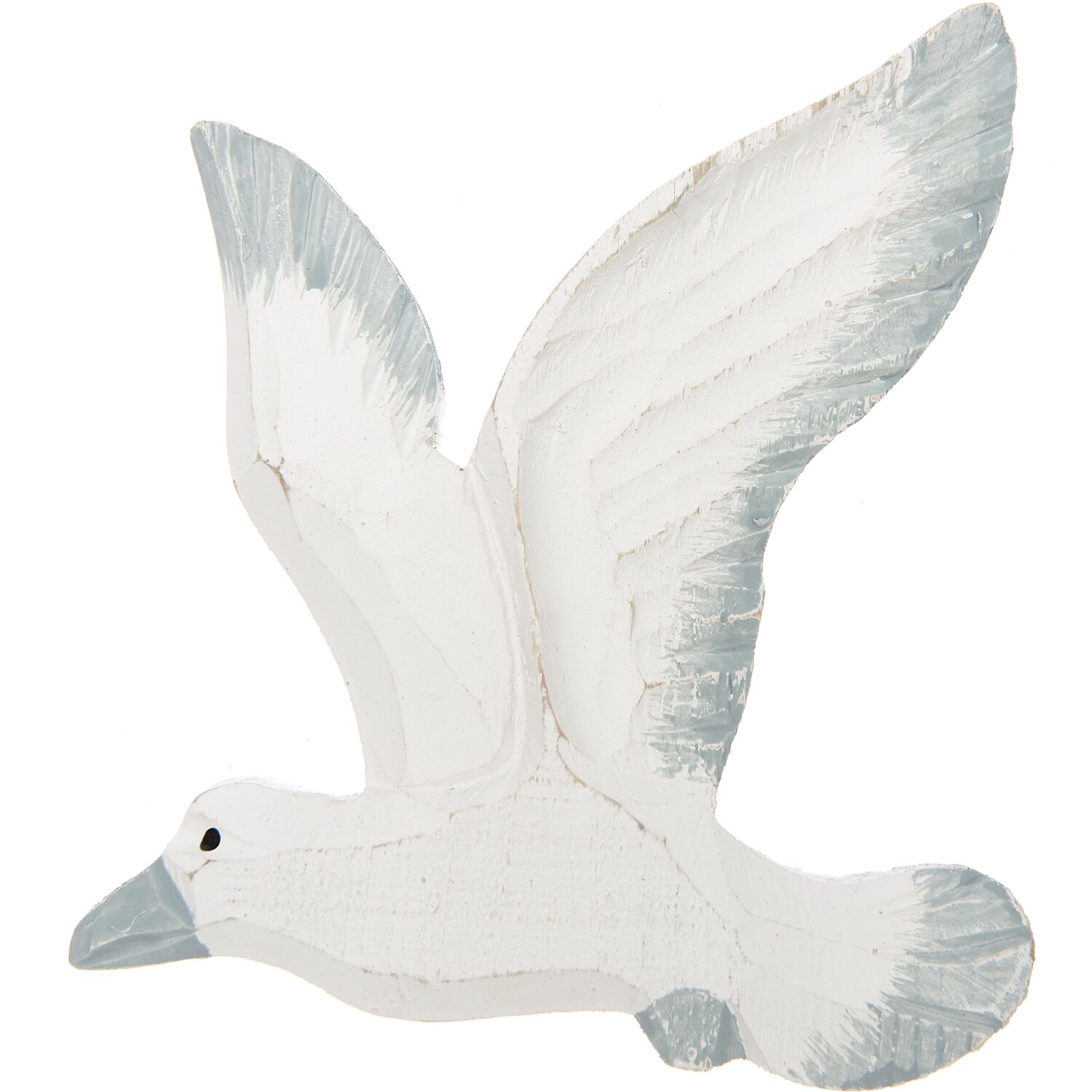 Wandhänger Möwe grau-weiß 20,5x18cm: Dekorativer Vogel aus Holz von Rico Design, ideal für maritime Wohnakzente.