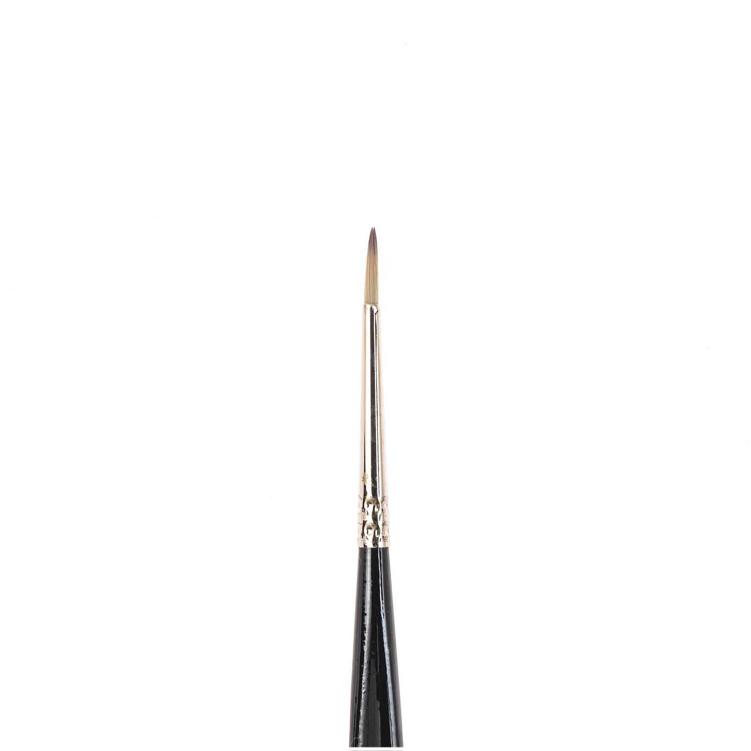 Fine Art Acryl Synthetic Farbmix rund, schwarzer Pinsel von Rico Design mit feiner Spitze für präzises Malen. Ideal für detaillierte Kunstwerke.