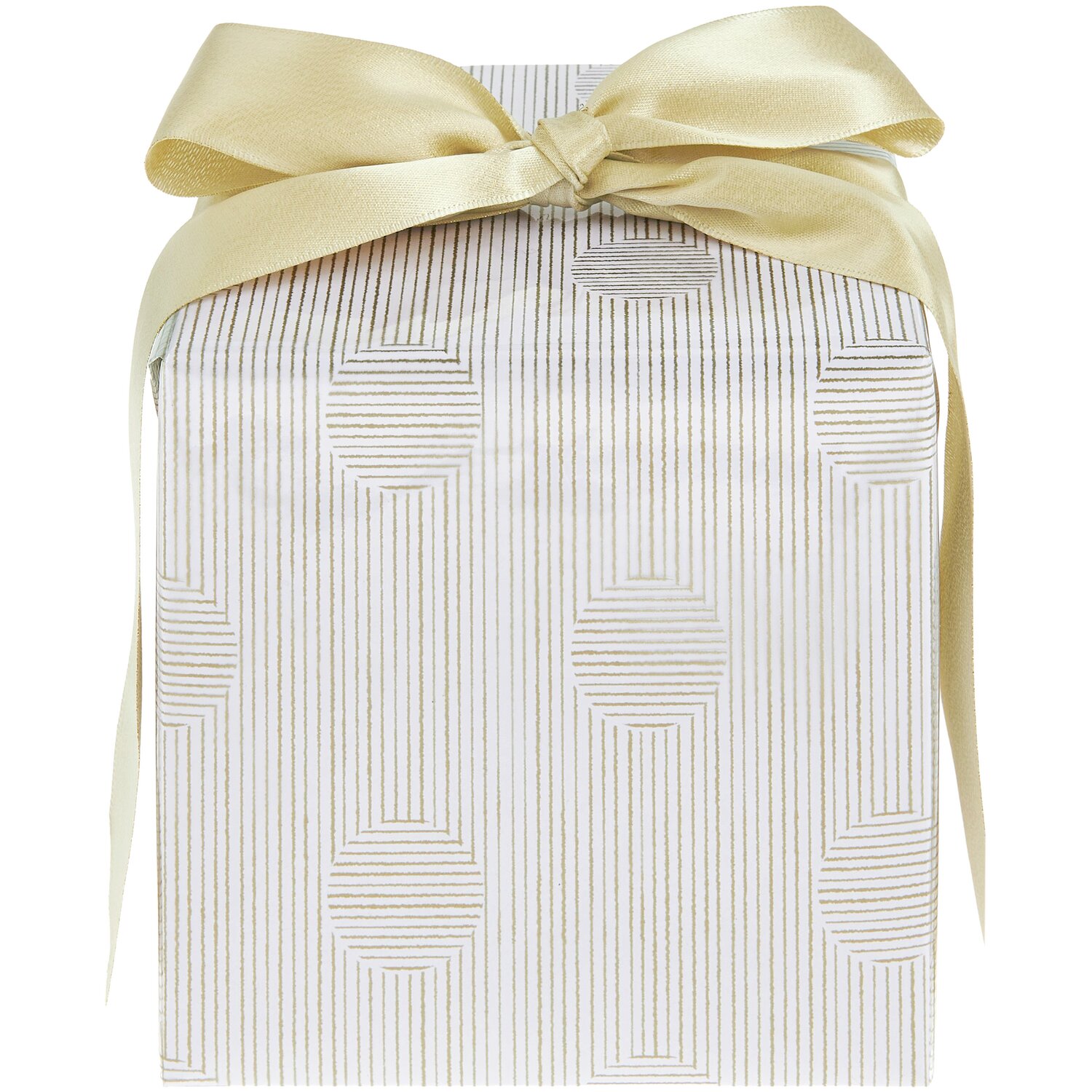 Paper Poetry Geschenkfolie Mix The Sky is the Limit: Elegantes Geschenk mit goldener Schleife, verpackt in strukturierter Folie.