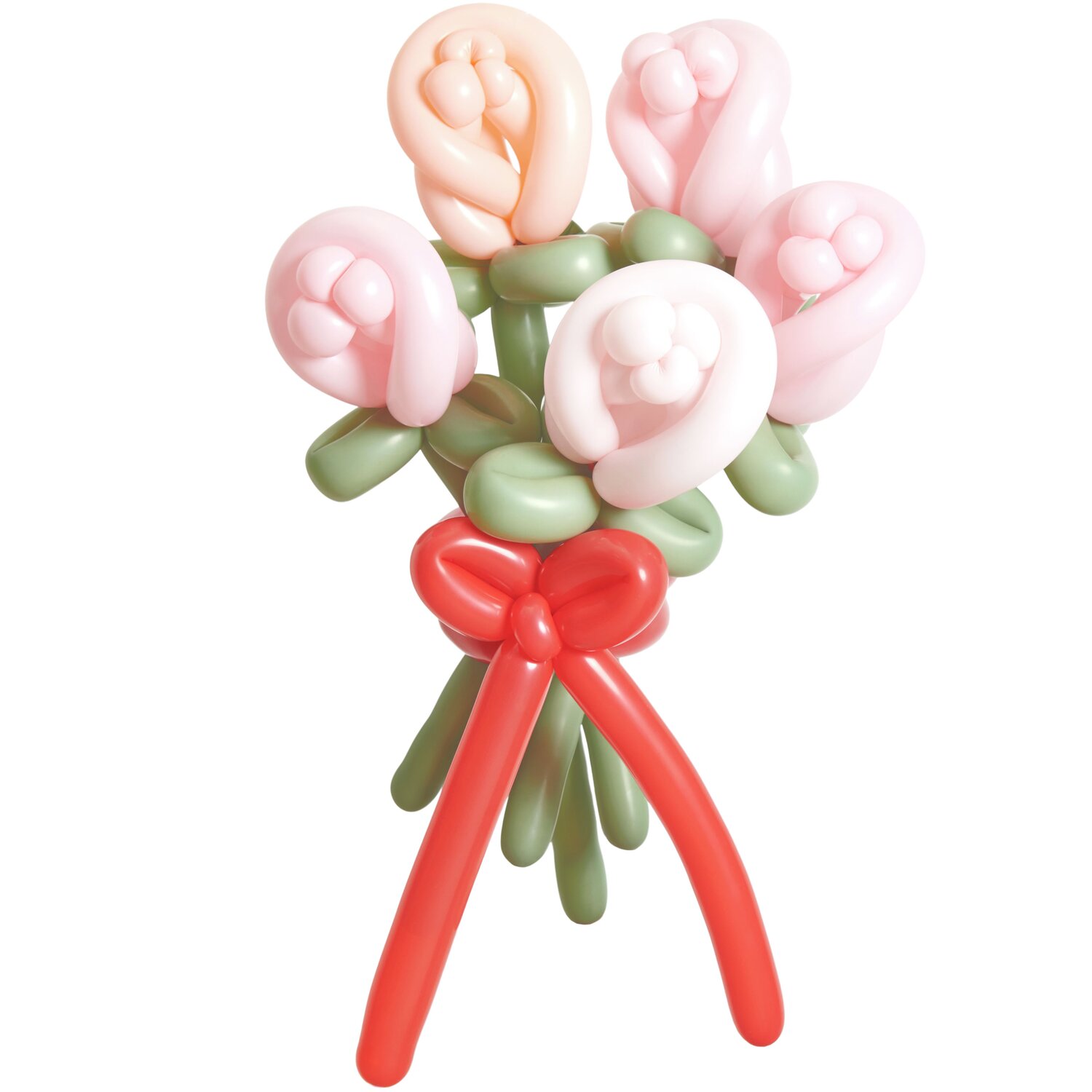 Ballonstrauß Rosen Rosa Mix
