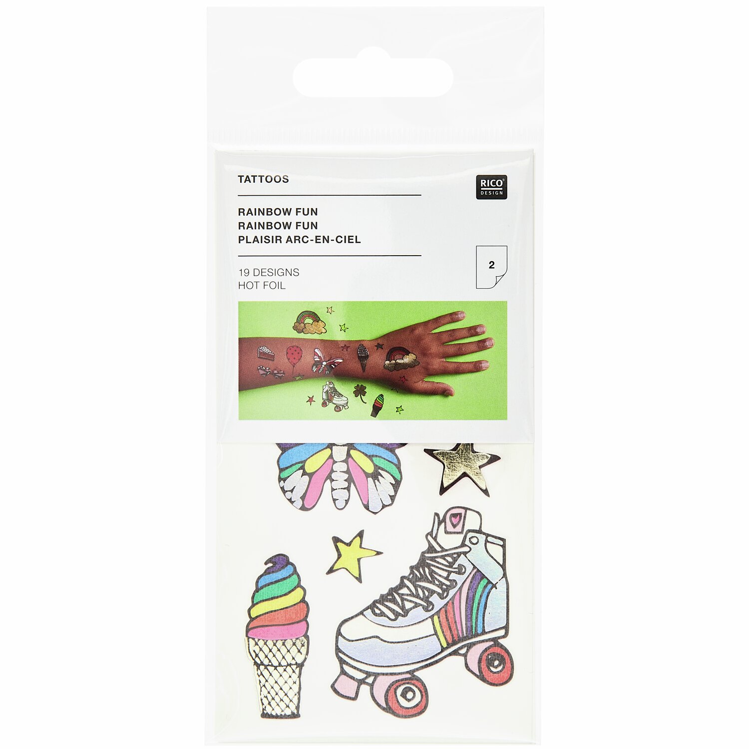 Tattoos Rainbow Fun 19-teilig von Rico Design