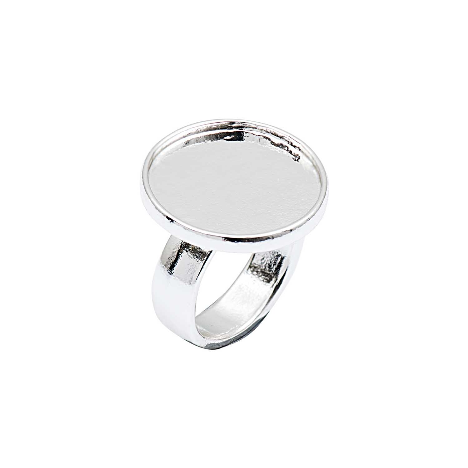 Cabochon Ring rund 20mm Größe 17mm