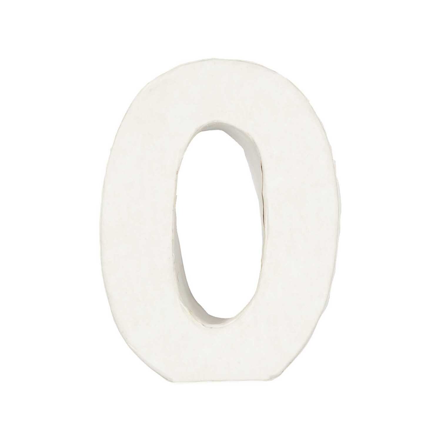 3D Pappzahl 7x2,5cm von Rico Design in Weiß, geformt als Null, ideal für kreative Bastelprojekte.