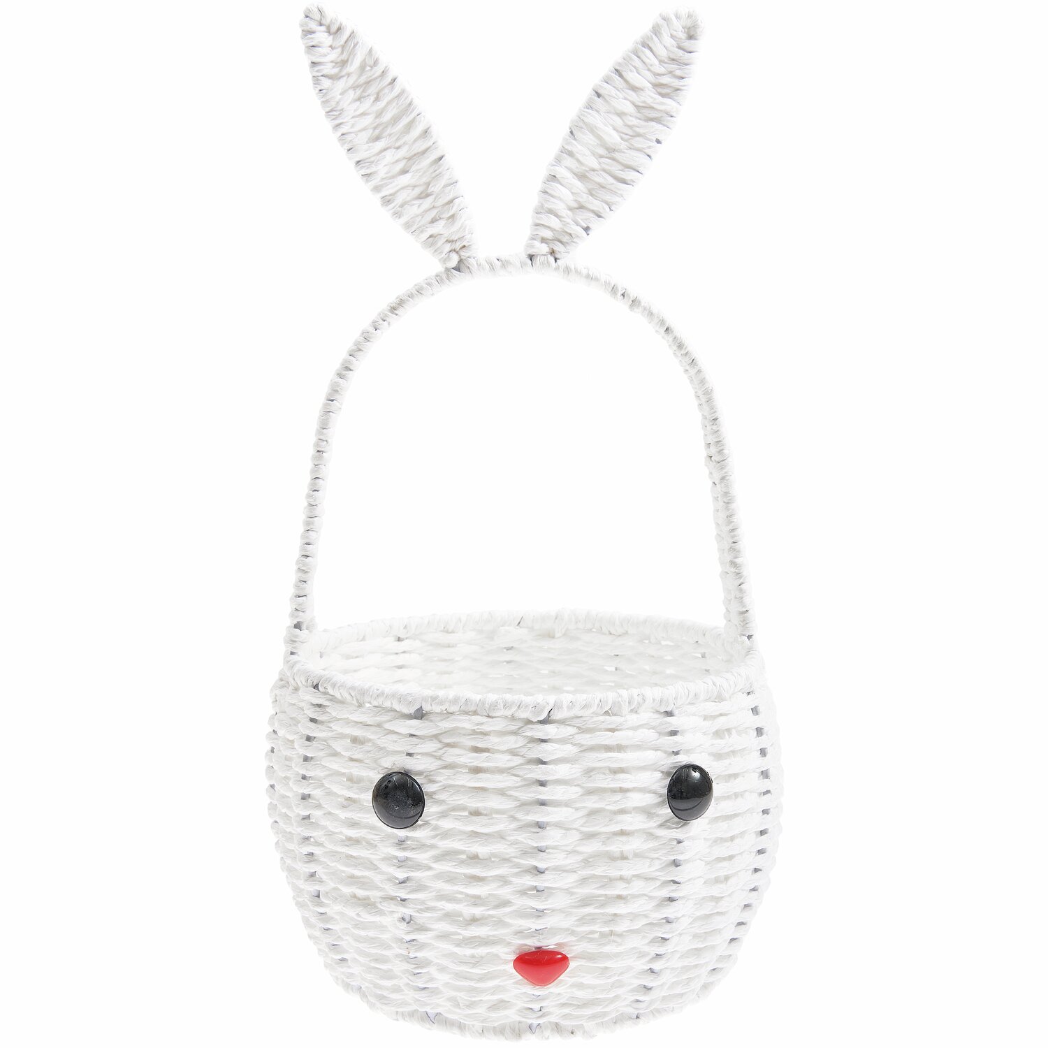 Osterkorb Hase von Rico Design in Weiß mit Hasenohren und Gesicht, ideal für Ostern.