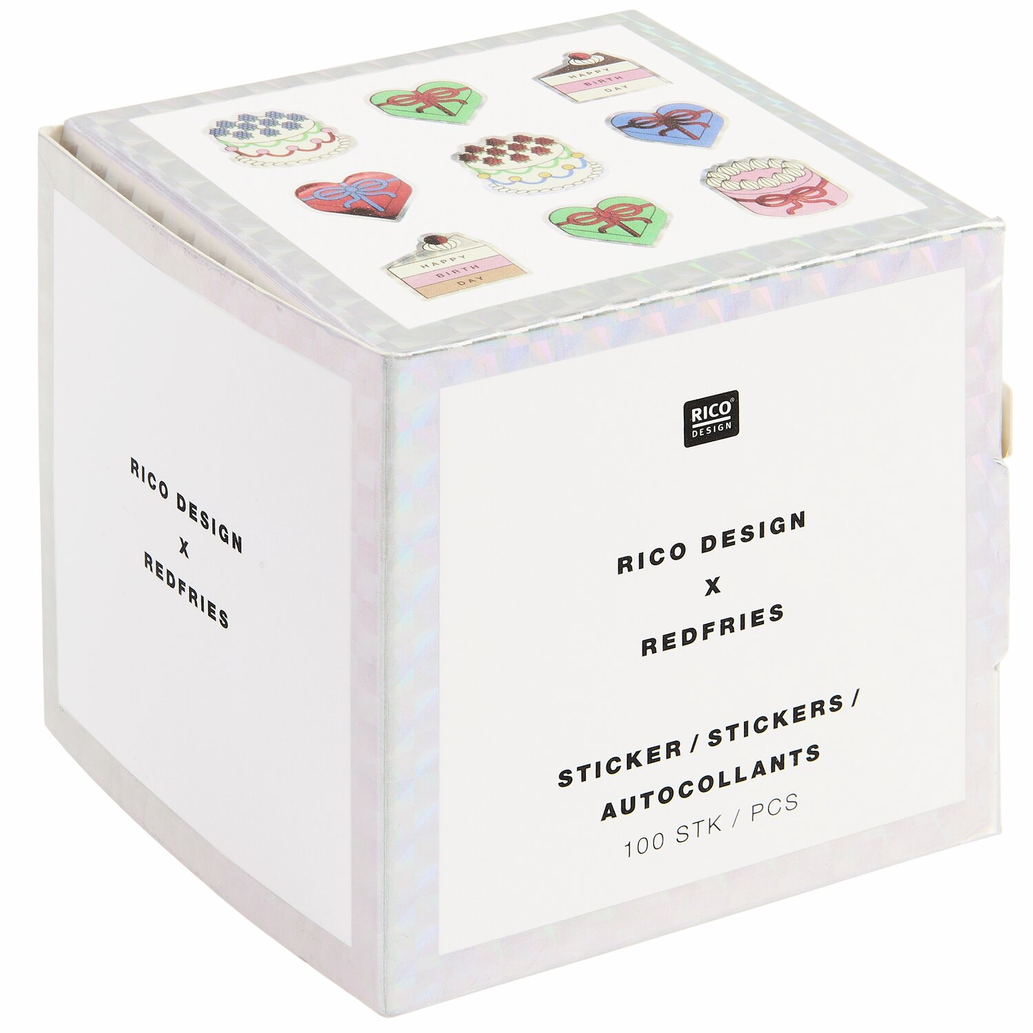 Rico Design x Redfries Sticker auf Rolle Torten 100 Stück von Rico Design