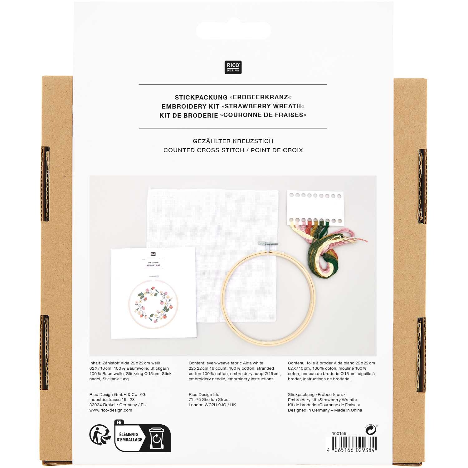 Stickpackung Erdbeerkranz Bild Stickpackung Erdbeerkranz Bild