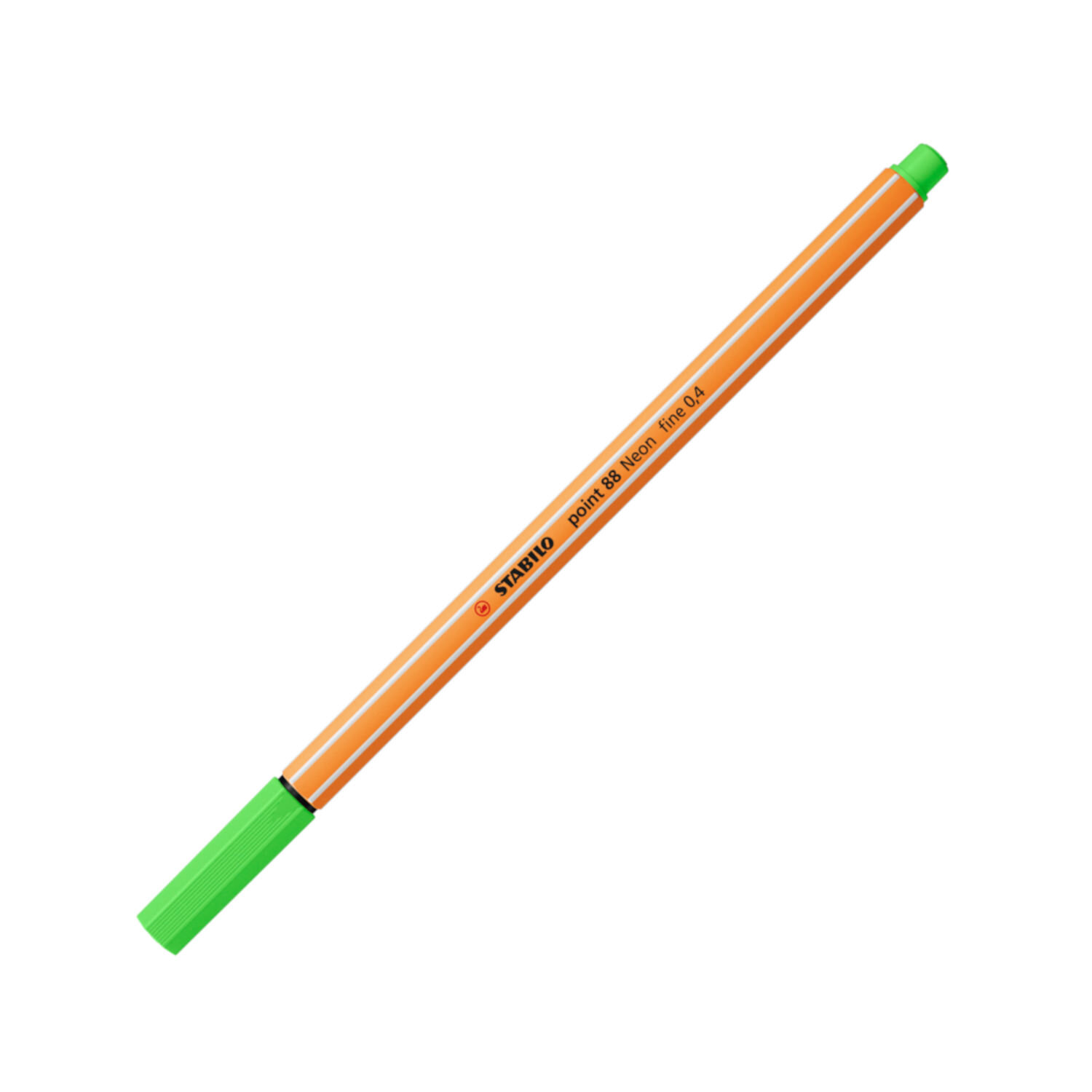 STABILO point 88 Fineliner Neon Set 5 Stück, orangefarbener Stift mit grüner Kappe von STABILO, feine Spitze für präzises Schreiben und farbiges Markieren