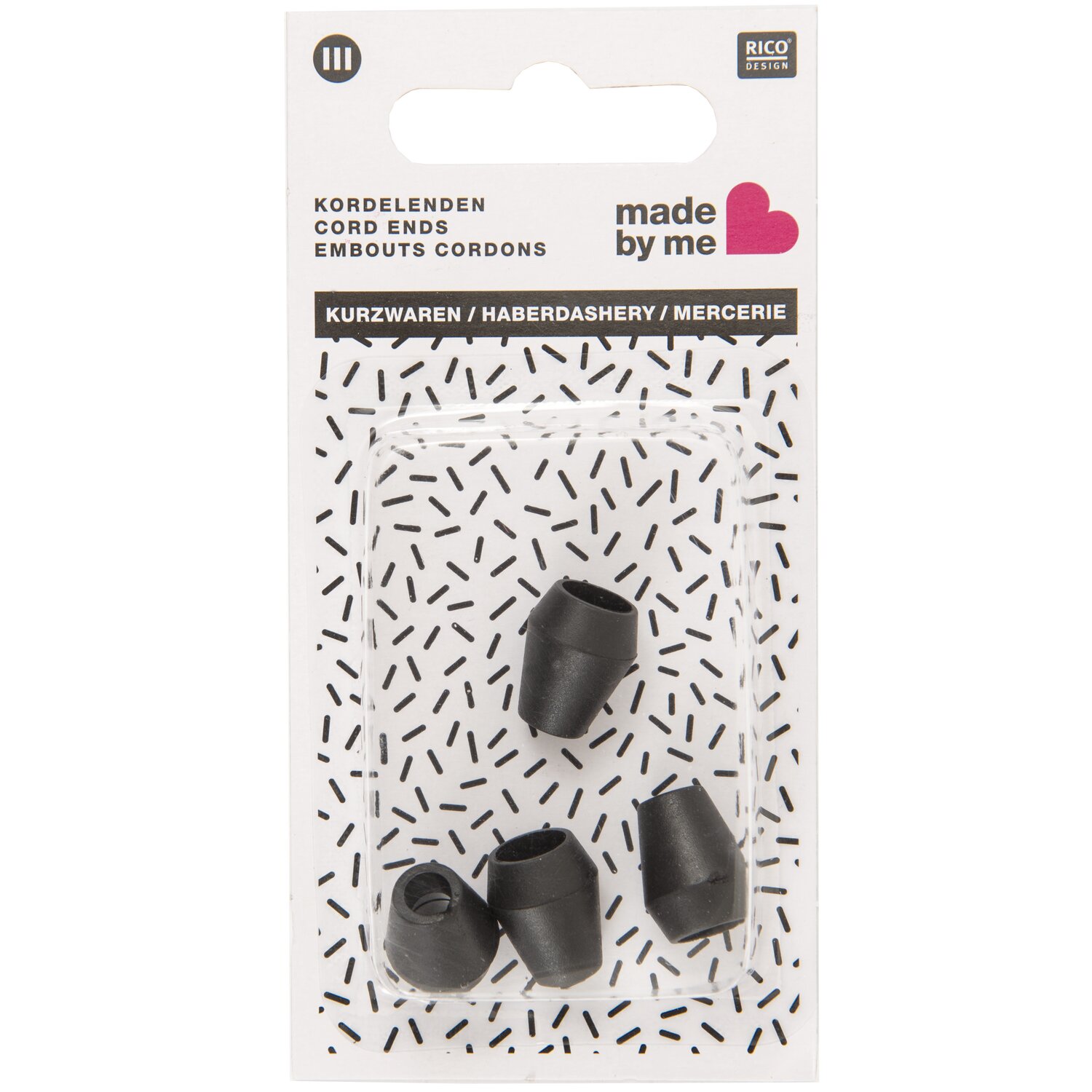 Kordelenden schwarz  4 Stück von Rico Design