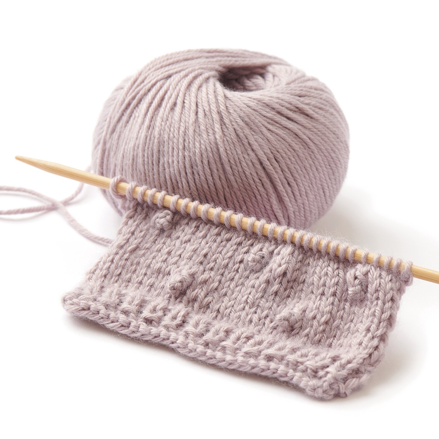 Rico Baby 042, fliederfarbene Wolle von Rico Design, gestrickt auf einer Nadel, 50g 115m.