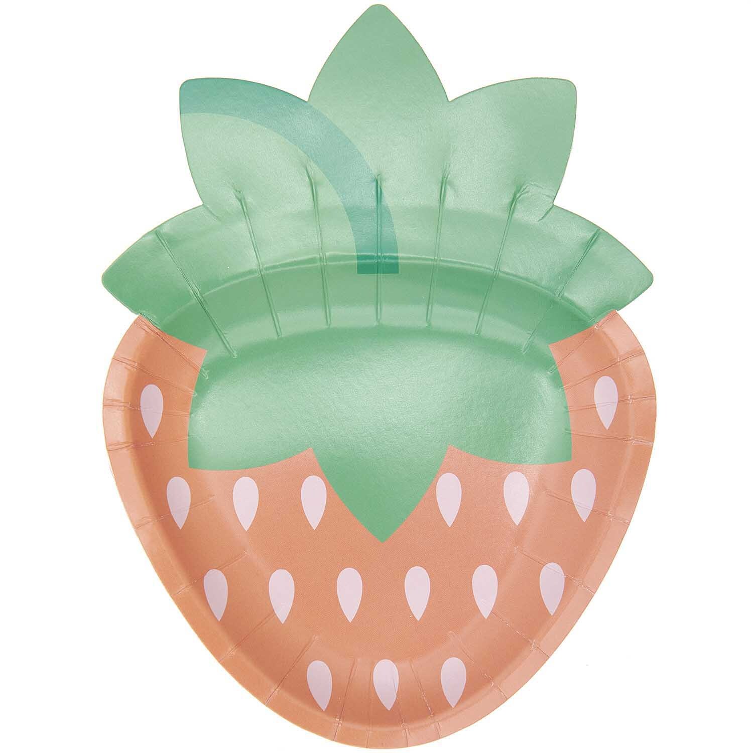 Pappteller Erdbeere 17x23cm 8 Stück Pappteller Erdbeere 17x23cm 8 Stück