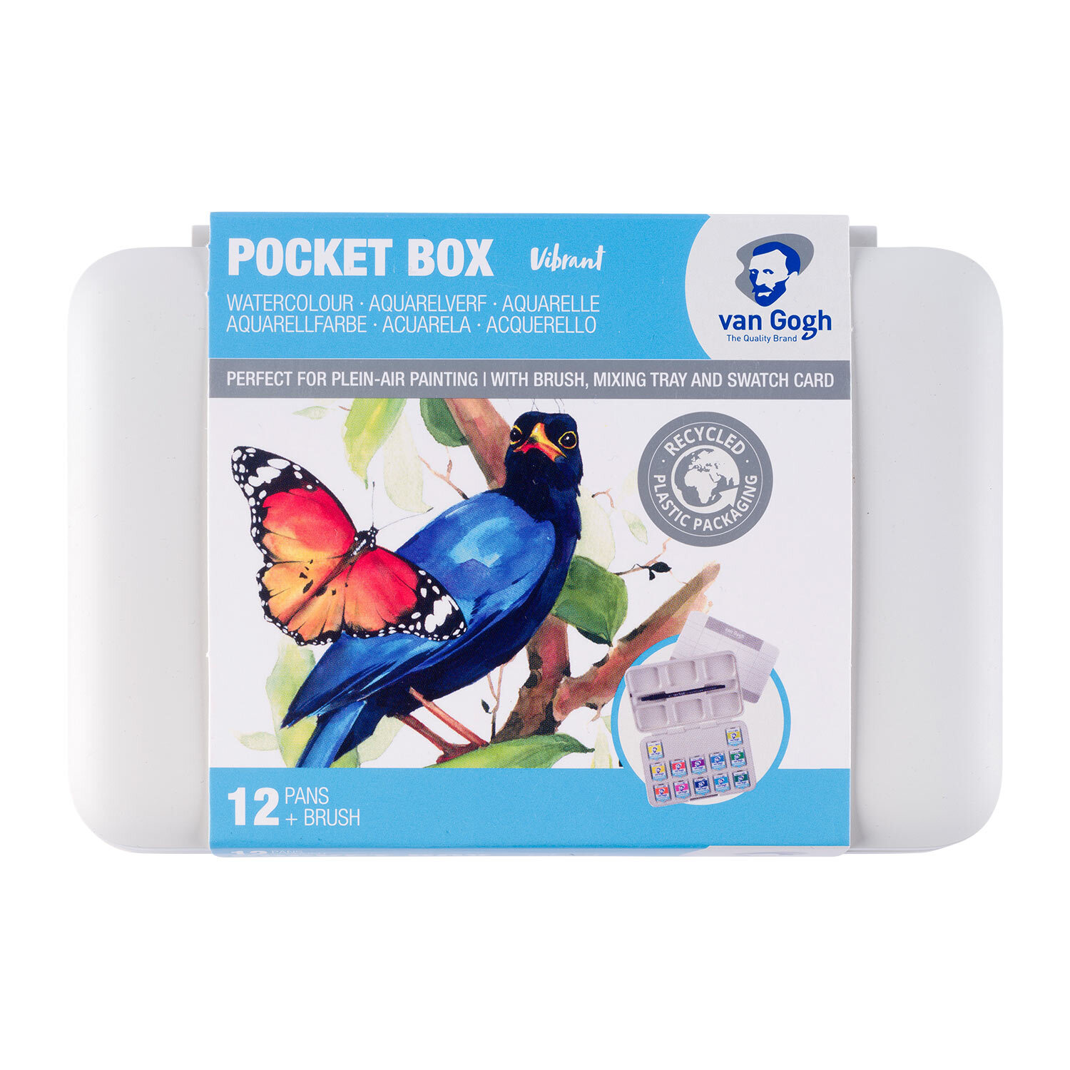 Aquarell Set intensive Farben 12 Näpfchen