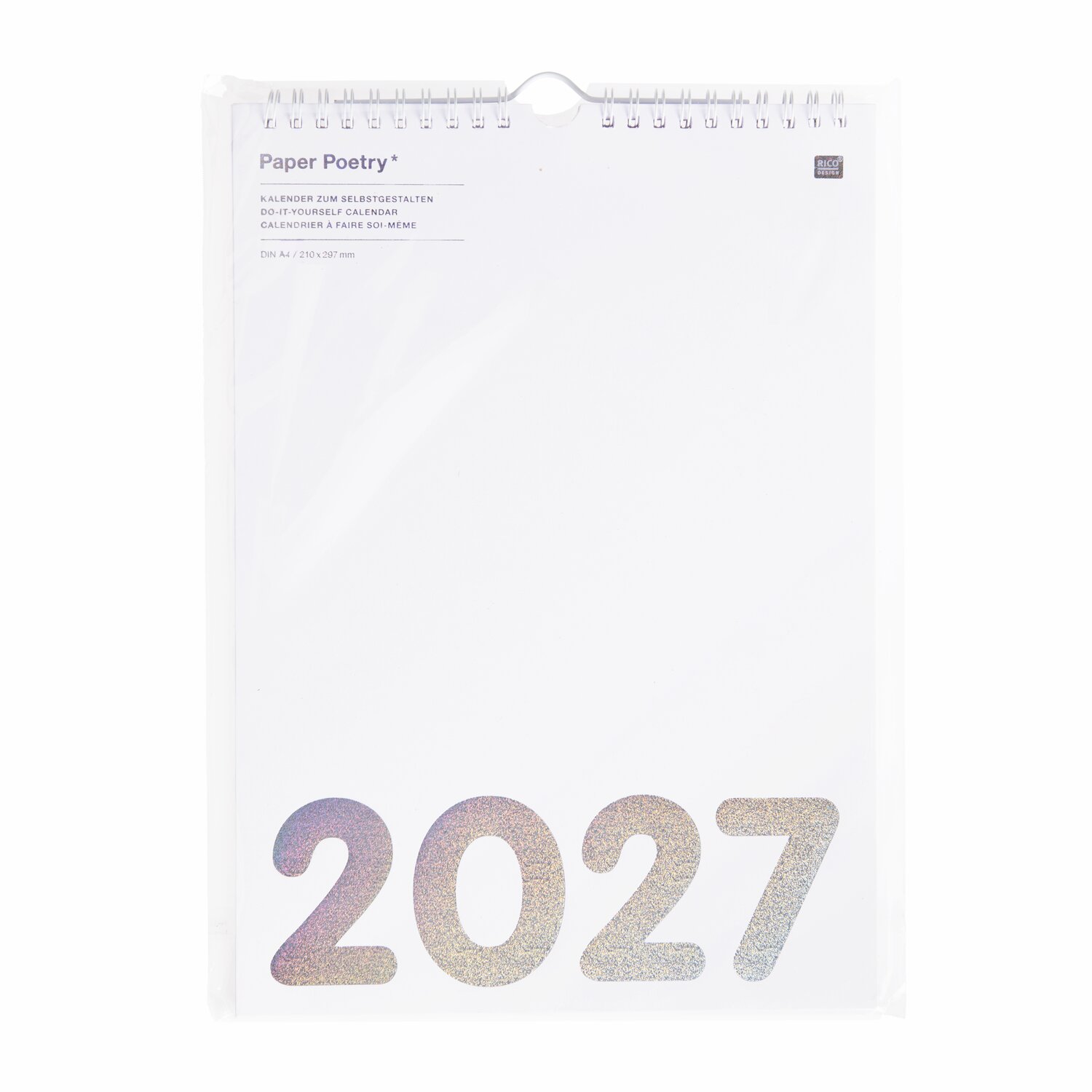Paper Poetry Bastelkalender 2027 A4 Farbe weiß von Rico Design