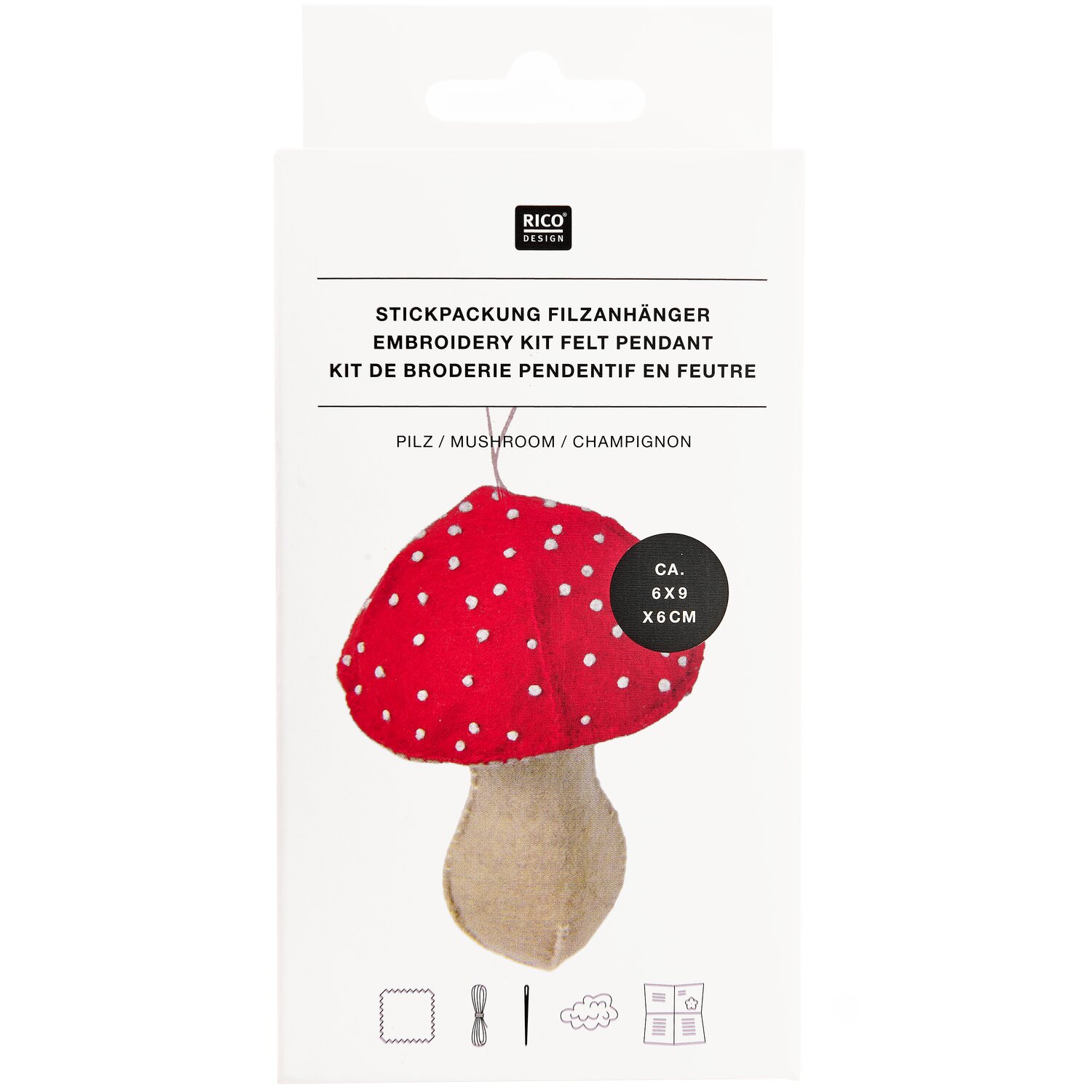 Stickpackung Filzanhänger Pilz von Rico Design