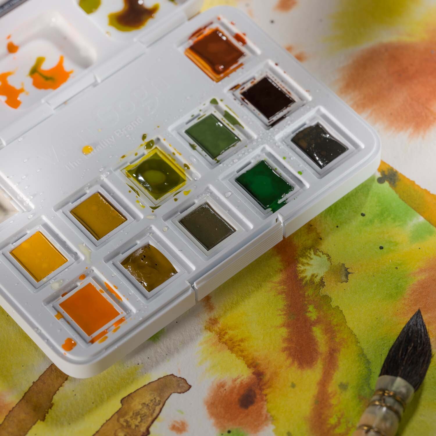 Aquarell Set Naturfarben 12 Näpfchen Aquarell Set Naturfarben 12 Näpfchen