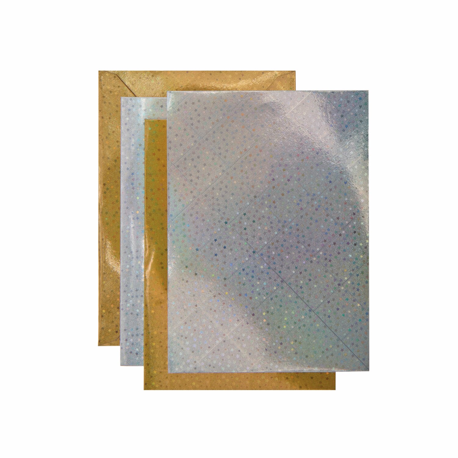 Paper Poetry Kartenset Sterne gold/silber A7/C7 20-teilig von Rico Design