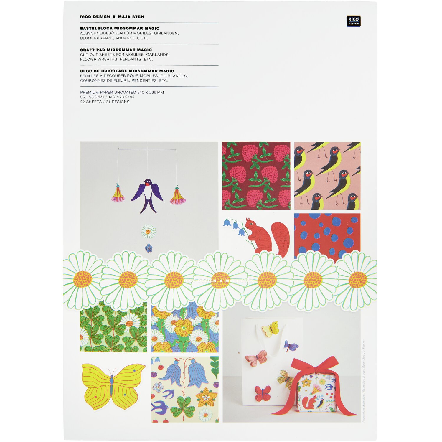 Bastelpapierblock Midsommar Magic