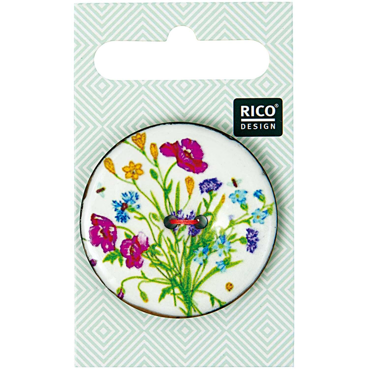 Knopf floral weiß 4cm
