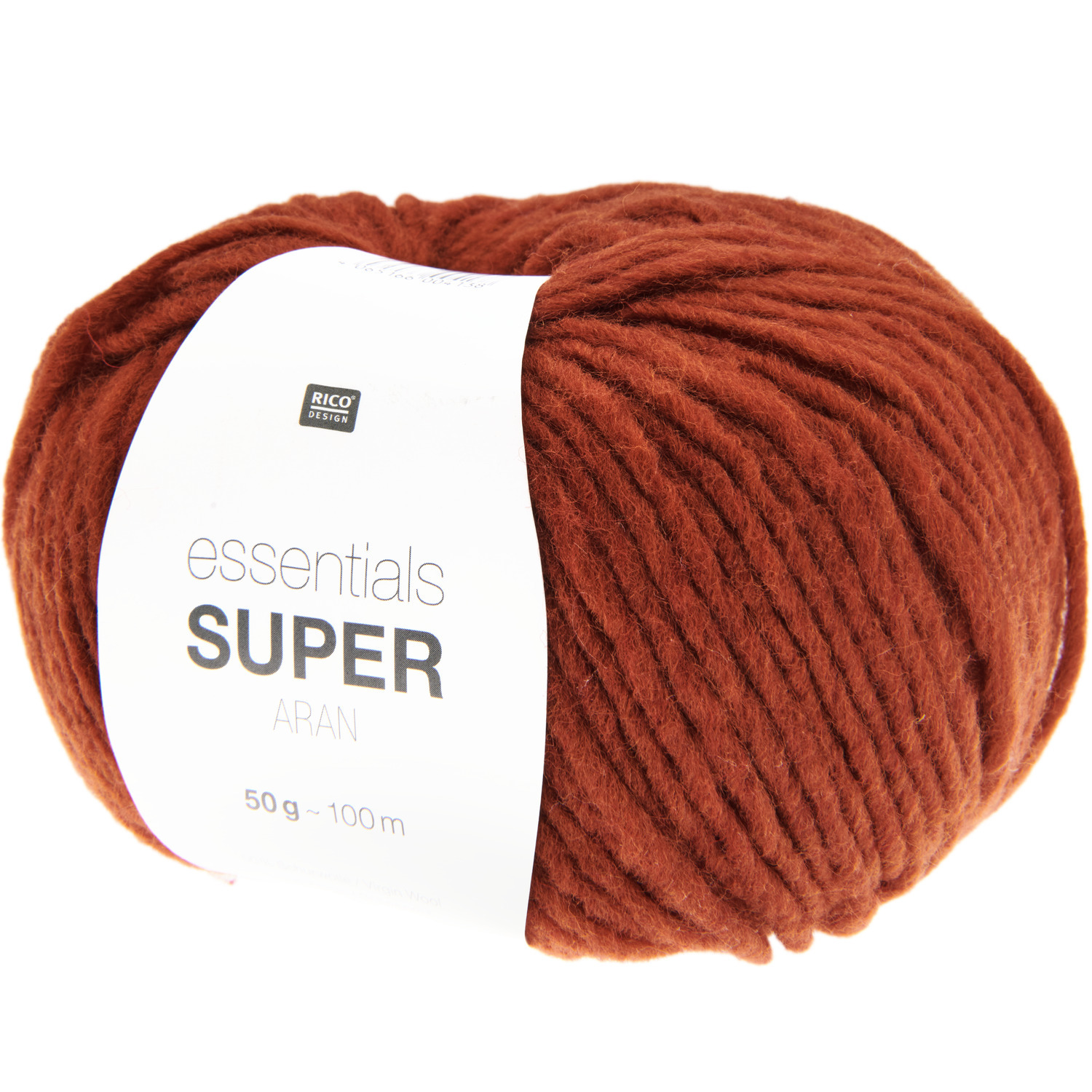 Essentials Super aran 50g 100m Farbe Rost von Rico Design Essentials Super aran: Weiches Garn in Rost von Rico Design, ideal für Strickprojekte, 50g 100m.