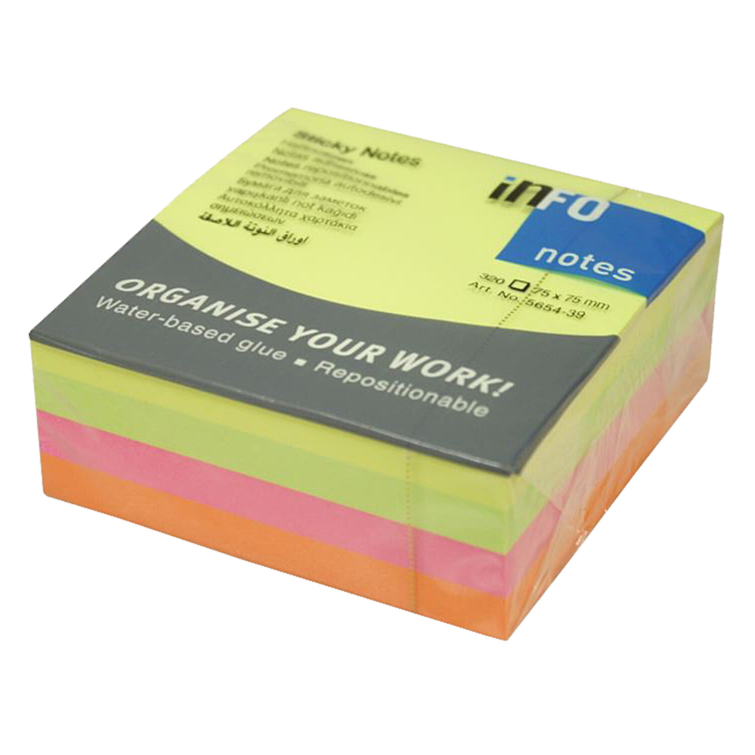 inFO Haftnotizen Brillantmix Würfel 320 Blatt