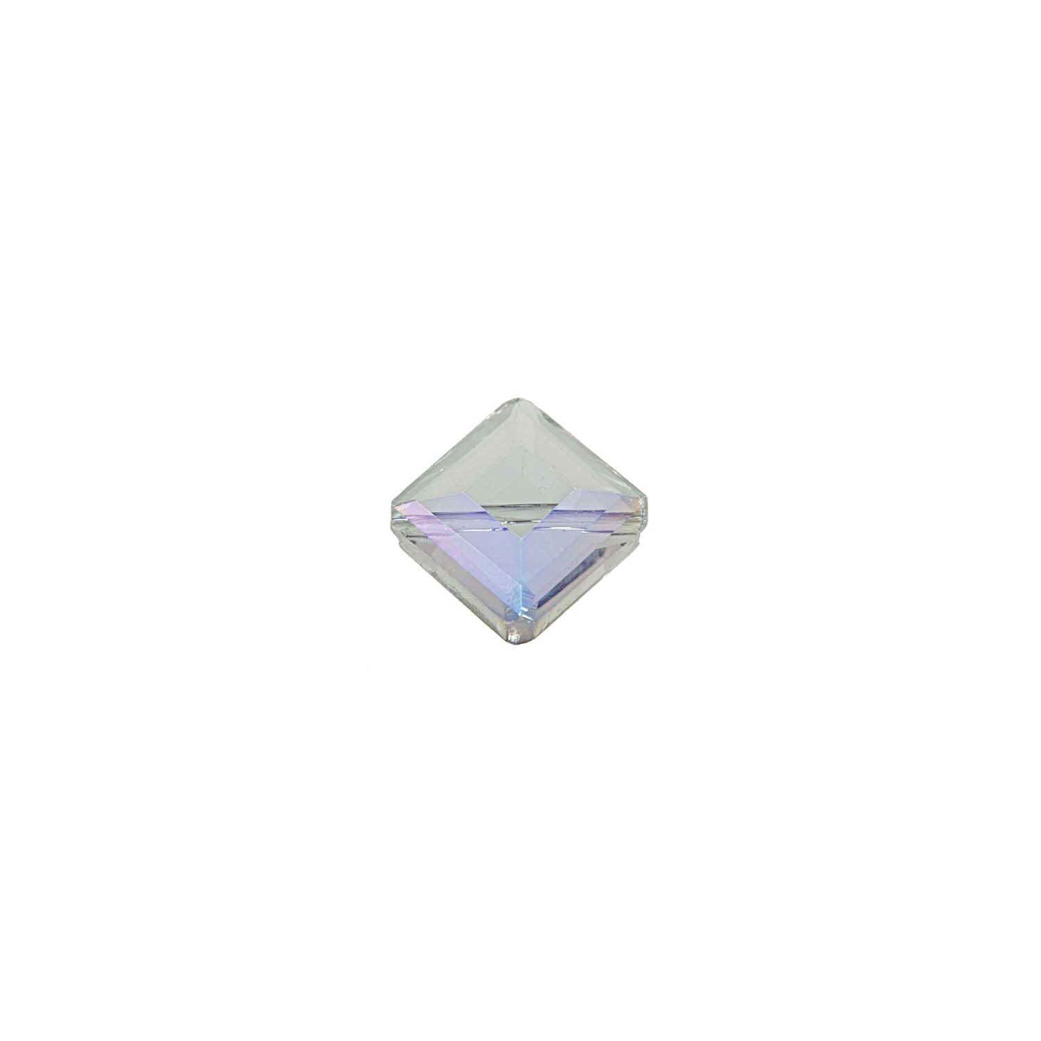 Perle geschliffen eckig irisierend 13x9mm Glas 4 Stück