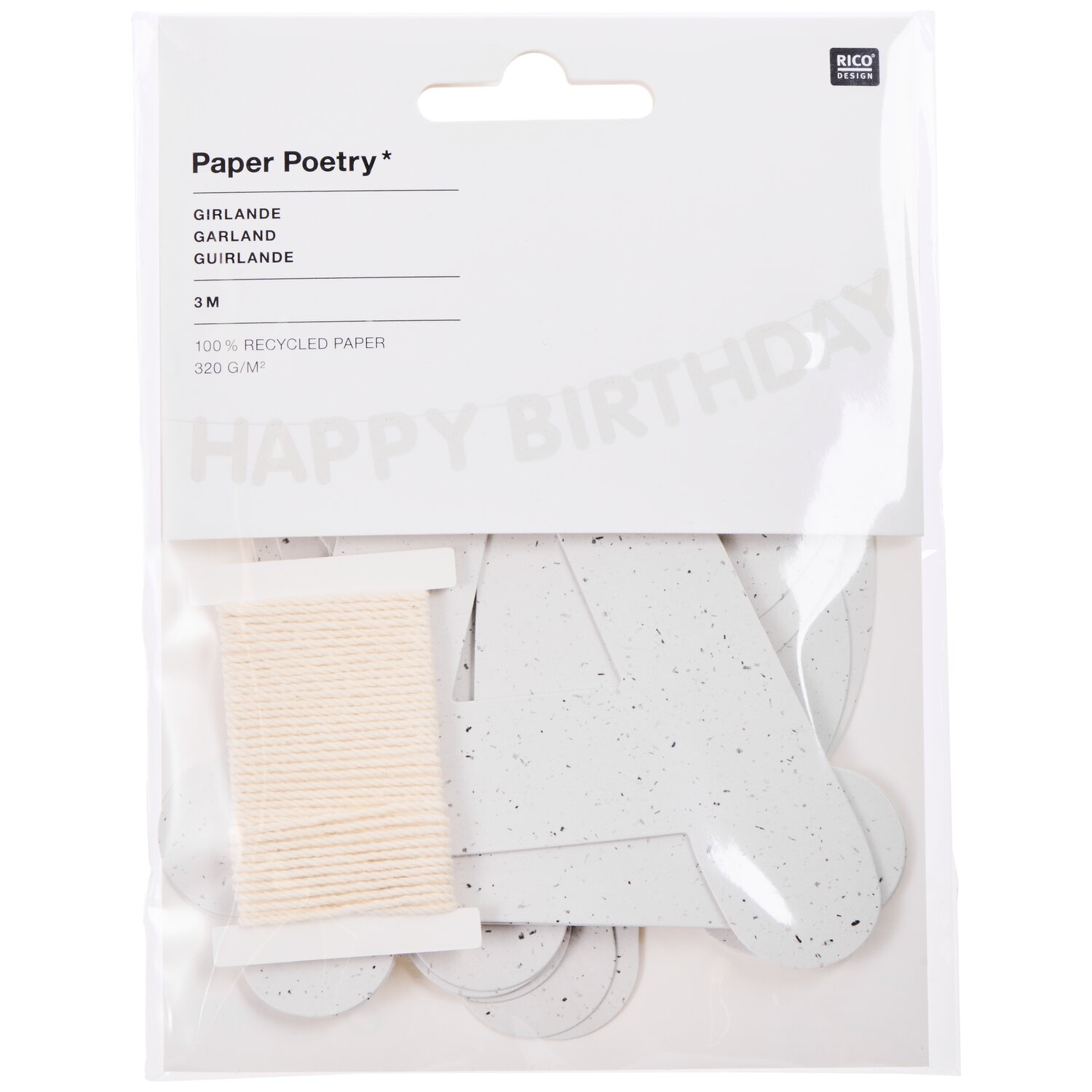 Paper Poetry Girlande Happy Birthday 3m von Rico Design