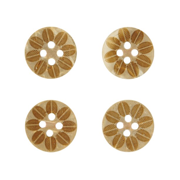 Holzknöpfe mit Blüte 1,6cm 4 Stück von Rico Design