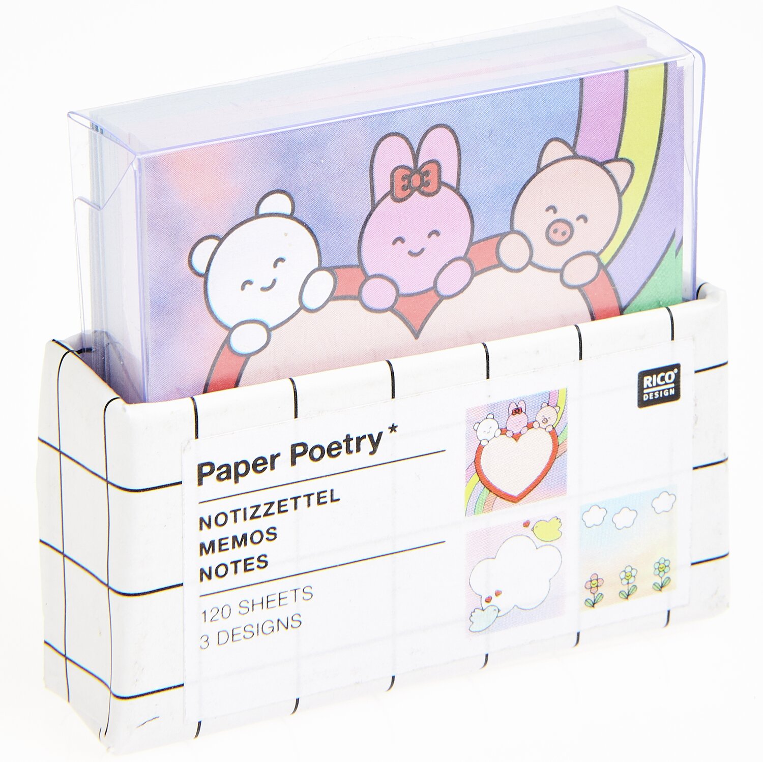 Paper Poetry Mini-Notizzettel-Box Chingu 5x5cm 120 Blatt von Rico Design