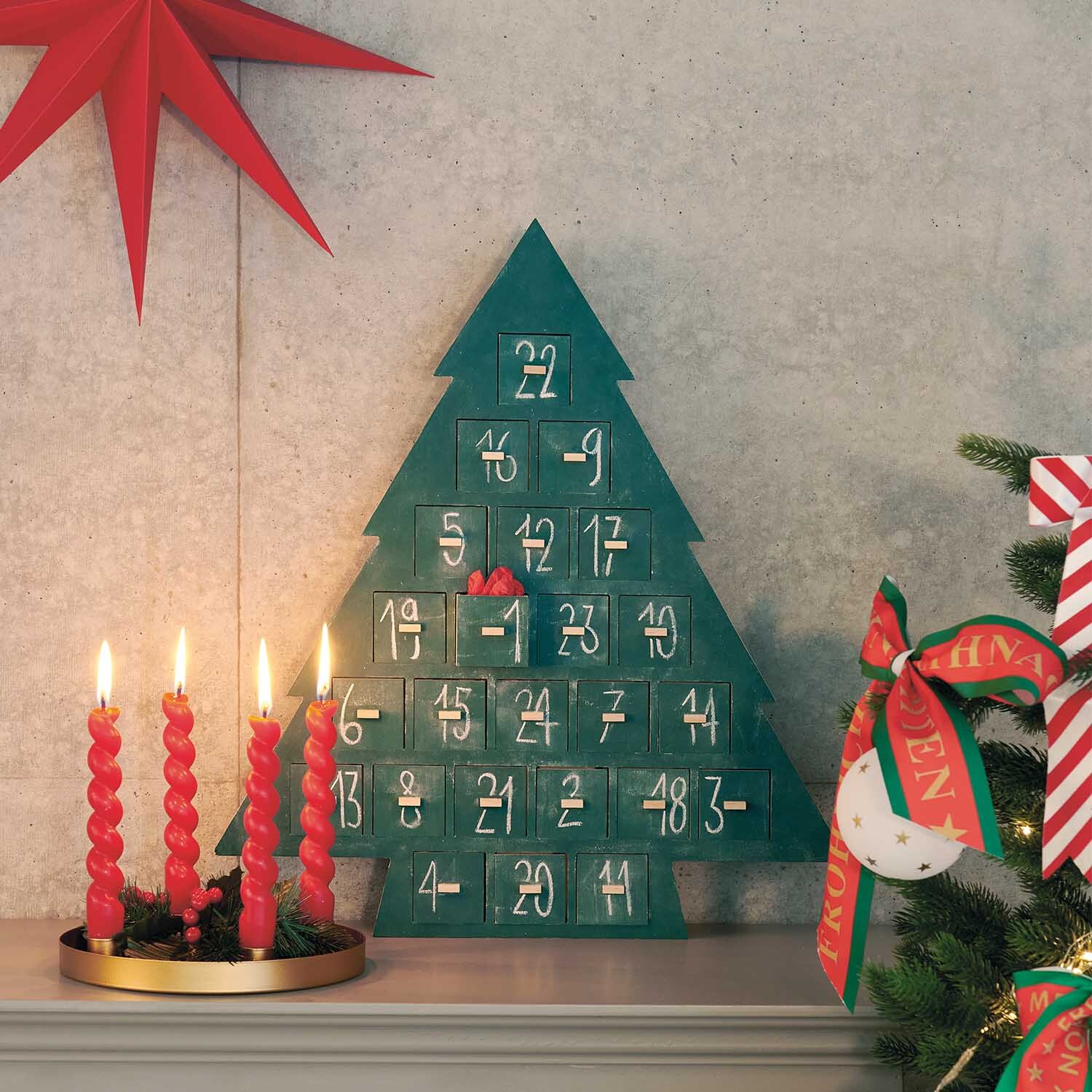 Anleitung Holz-Adventskalender in Shabby-Chic-Look von Rico Design