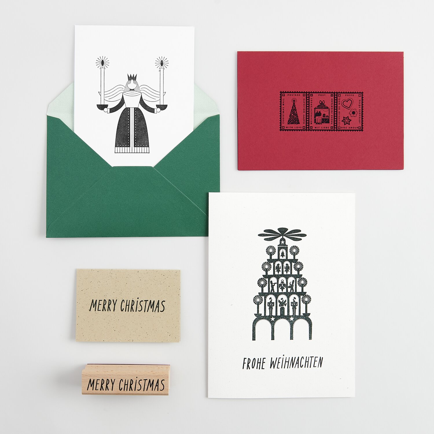 Dreifach-Stempel Weihnachtspost 90x45mm von Rico Design