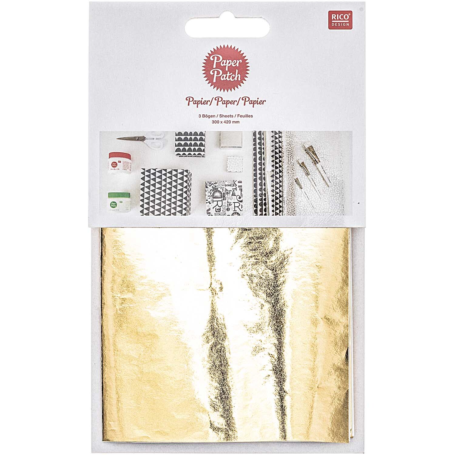 SB Paper Patch Papier gold 30x42cm 3 Bogen Hot Foil von Rico Design SB Paper Patch Papier gold 30x42cm 3 Bogen Hot Foil von Rico Design
