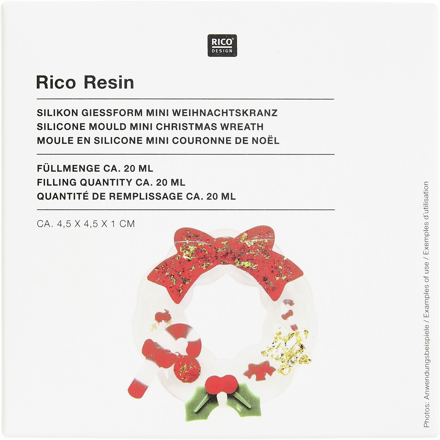 Silikon Gießform Mini-Weihnachtskranz 1 Stück von Rico Design
