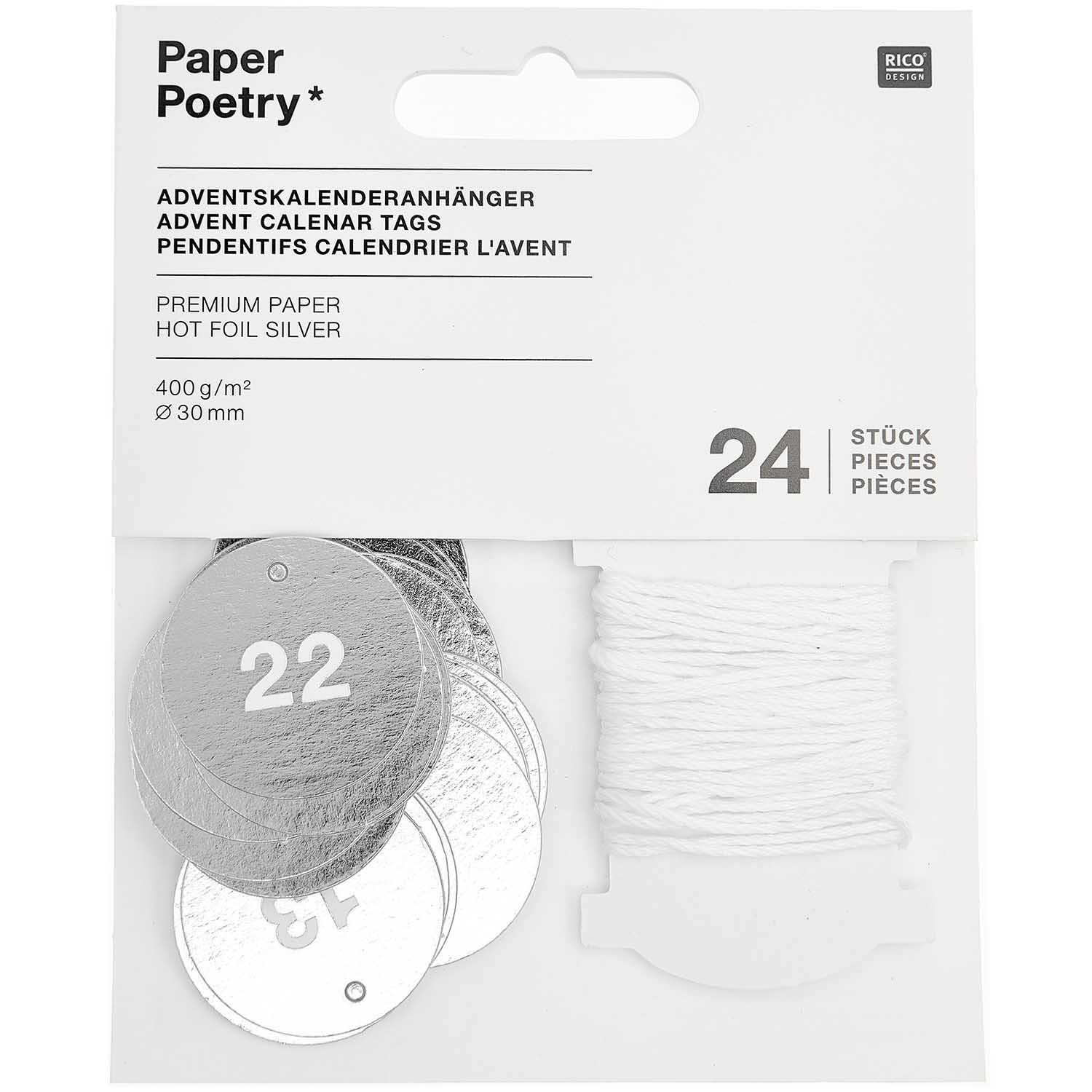Paper Poetry Adventskalenderanhänger 24 Stück Paper Poetry Adventskalenderanhänger 24 Stück