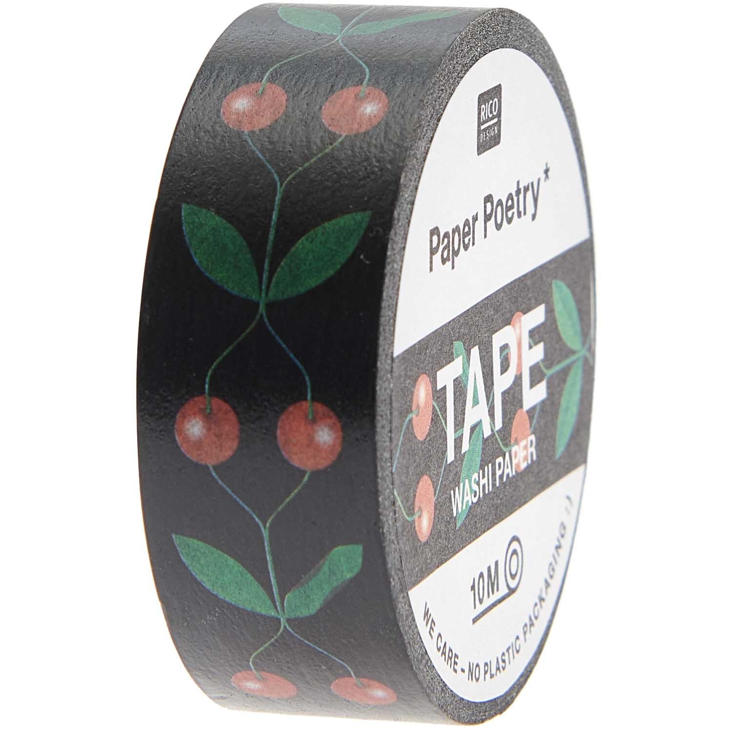 Paper Poetry Tape Kirschen schwarz 15mm 10m Paper Poetry Tape Kirschen schwarz 15mm 10m