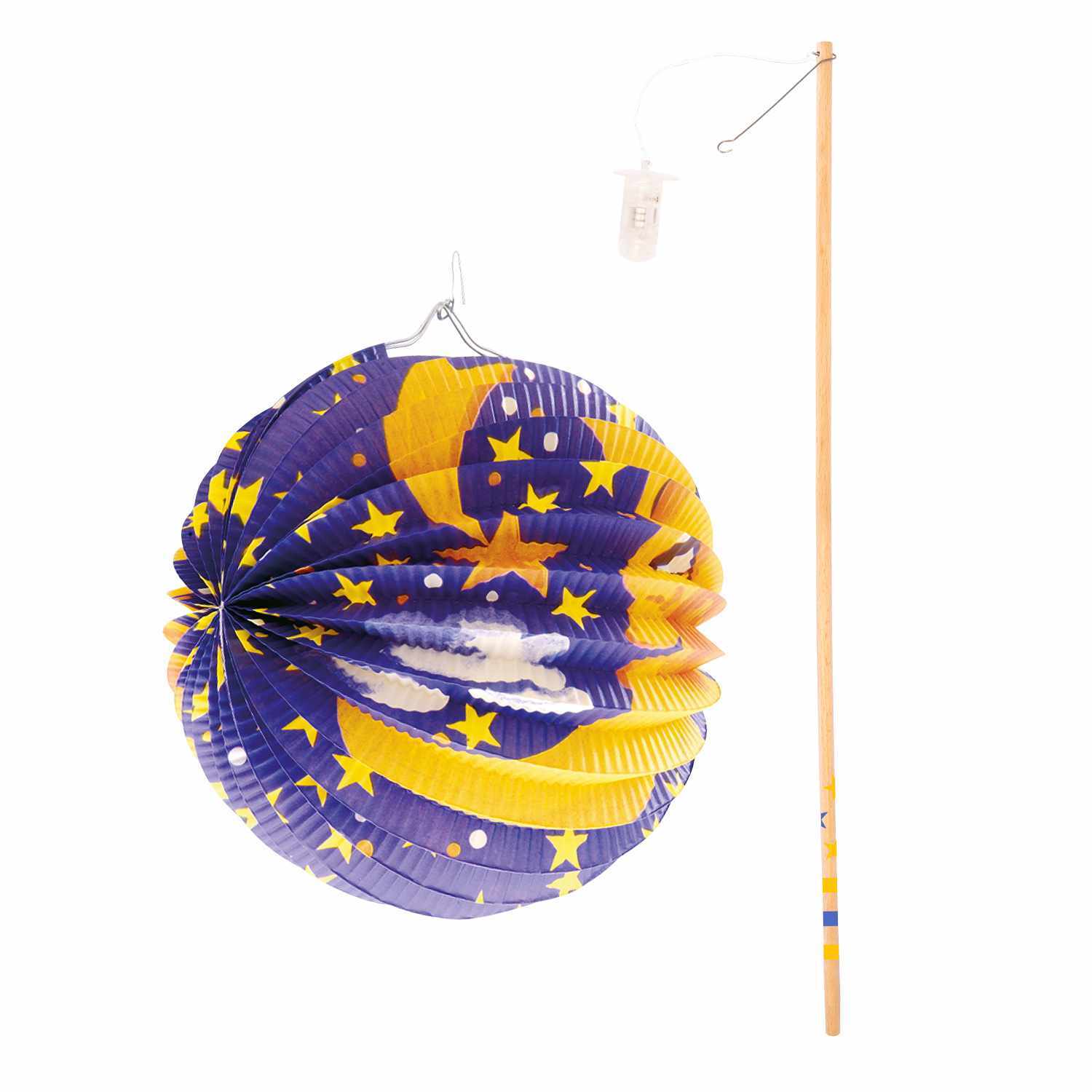 Bastelset-Laterne mit Laternenstab Mond Ø30cm