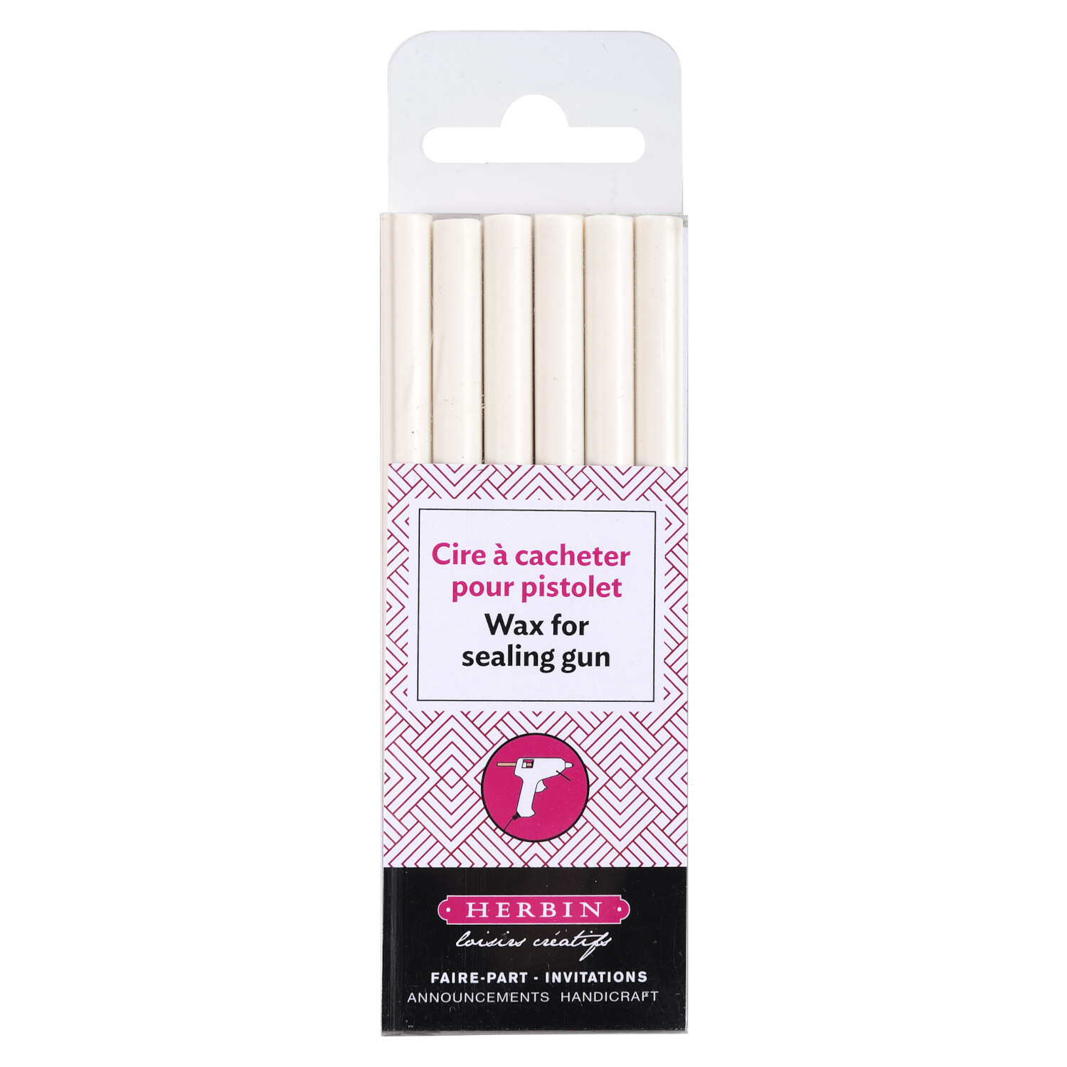 Siegelwachs Stangen, 6-teilig, extra weiß, ideal für Siegelpistolen, in dekorativer Verpackung.