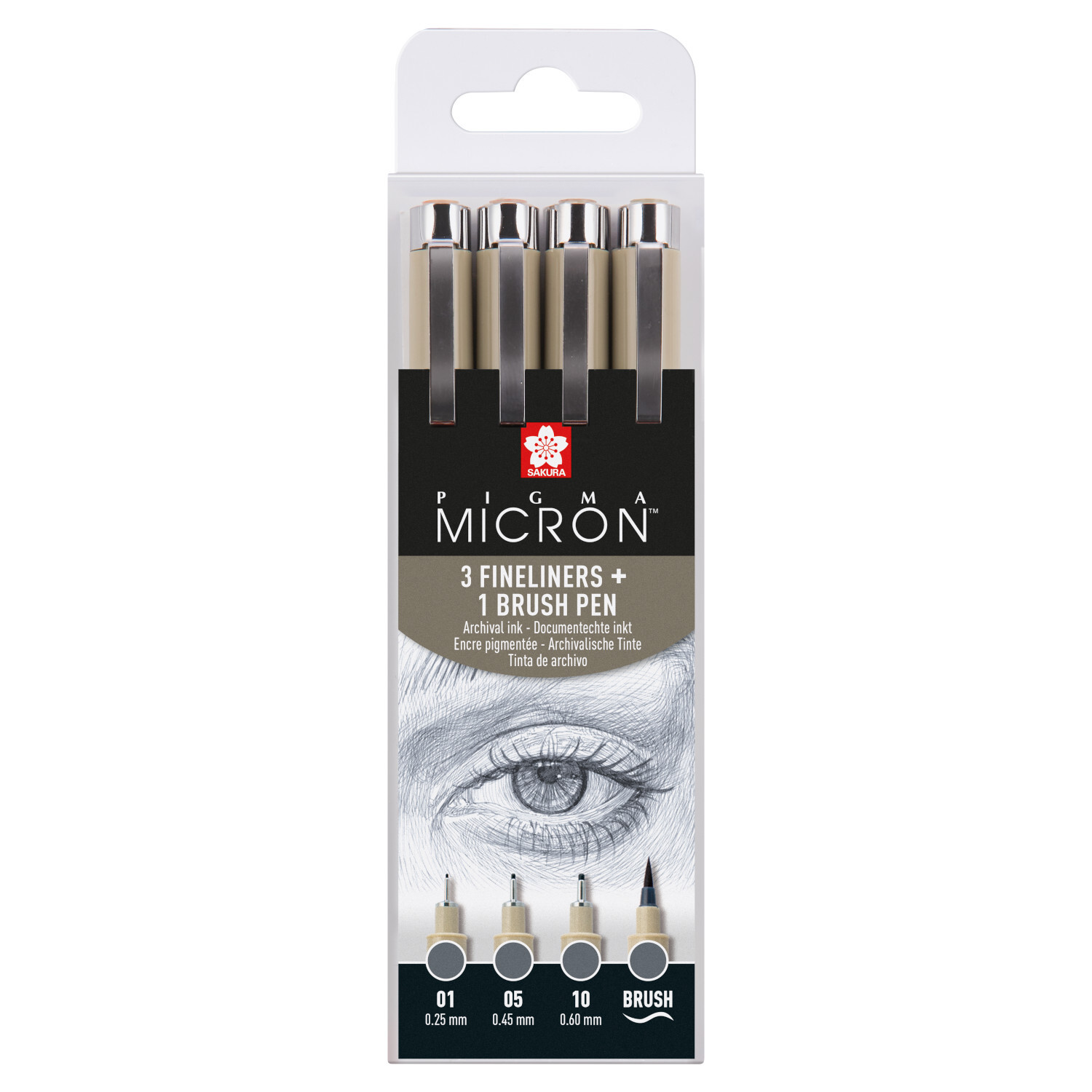 Pigment Liner Sakura Pigma Micron Set Kaltgrau