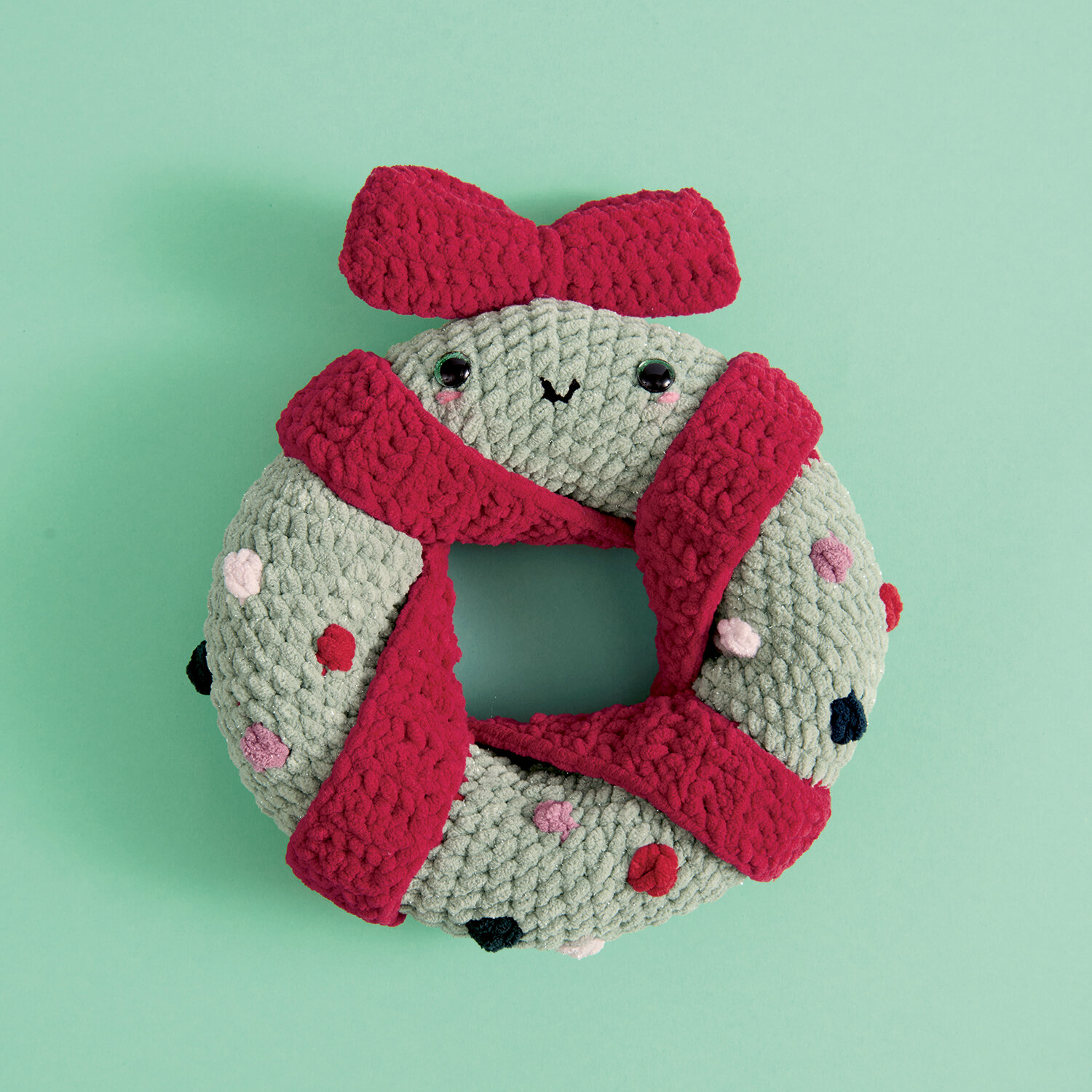 Häkelanleitung Weihnachtskranz aus Chenillove von idee. Creativmarkt 