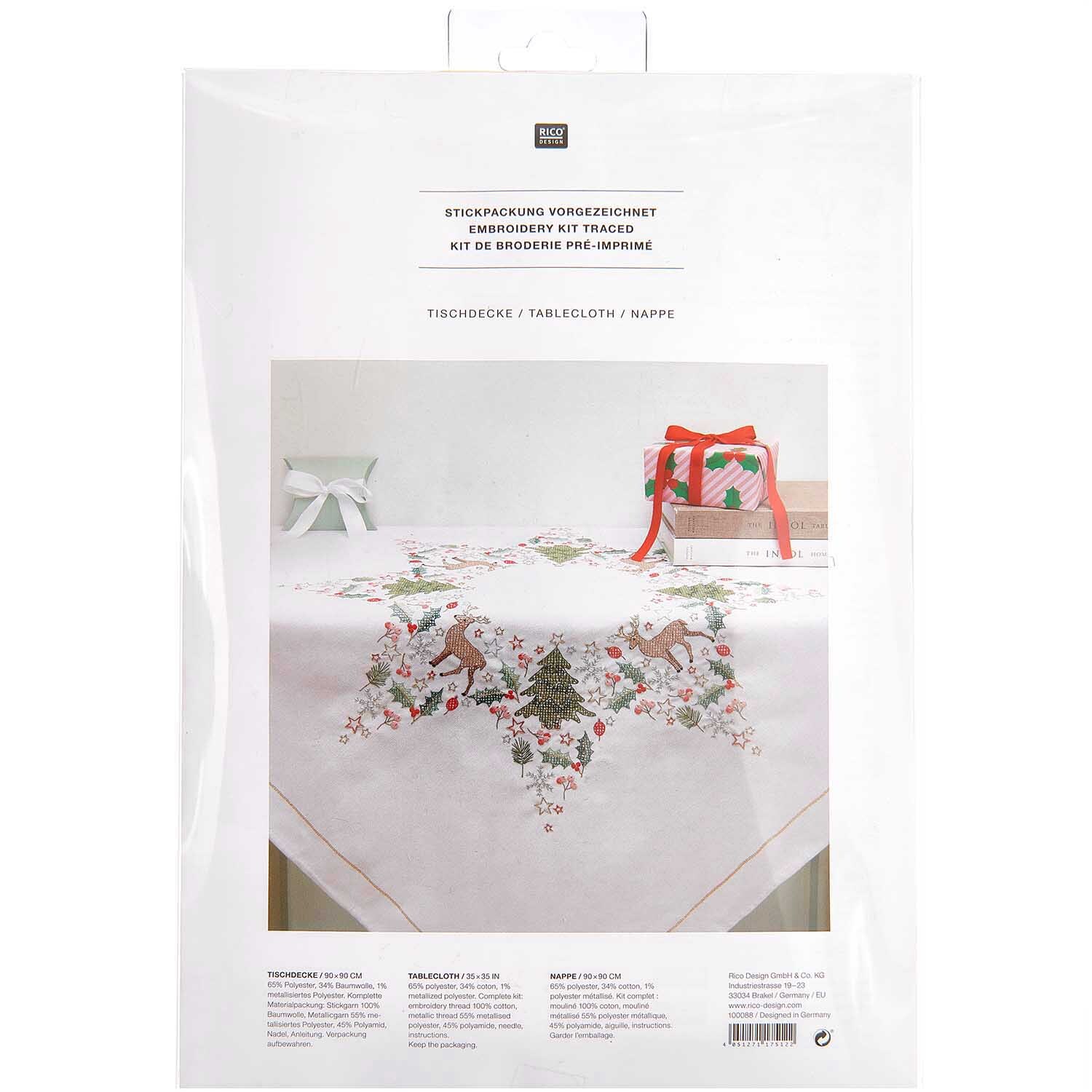 Stickpackung Tischdecke Sternenkranz 90x90cm Stickpackung Tischdecke Sternenkranz 90x90cm
