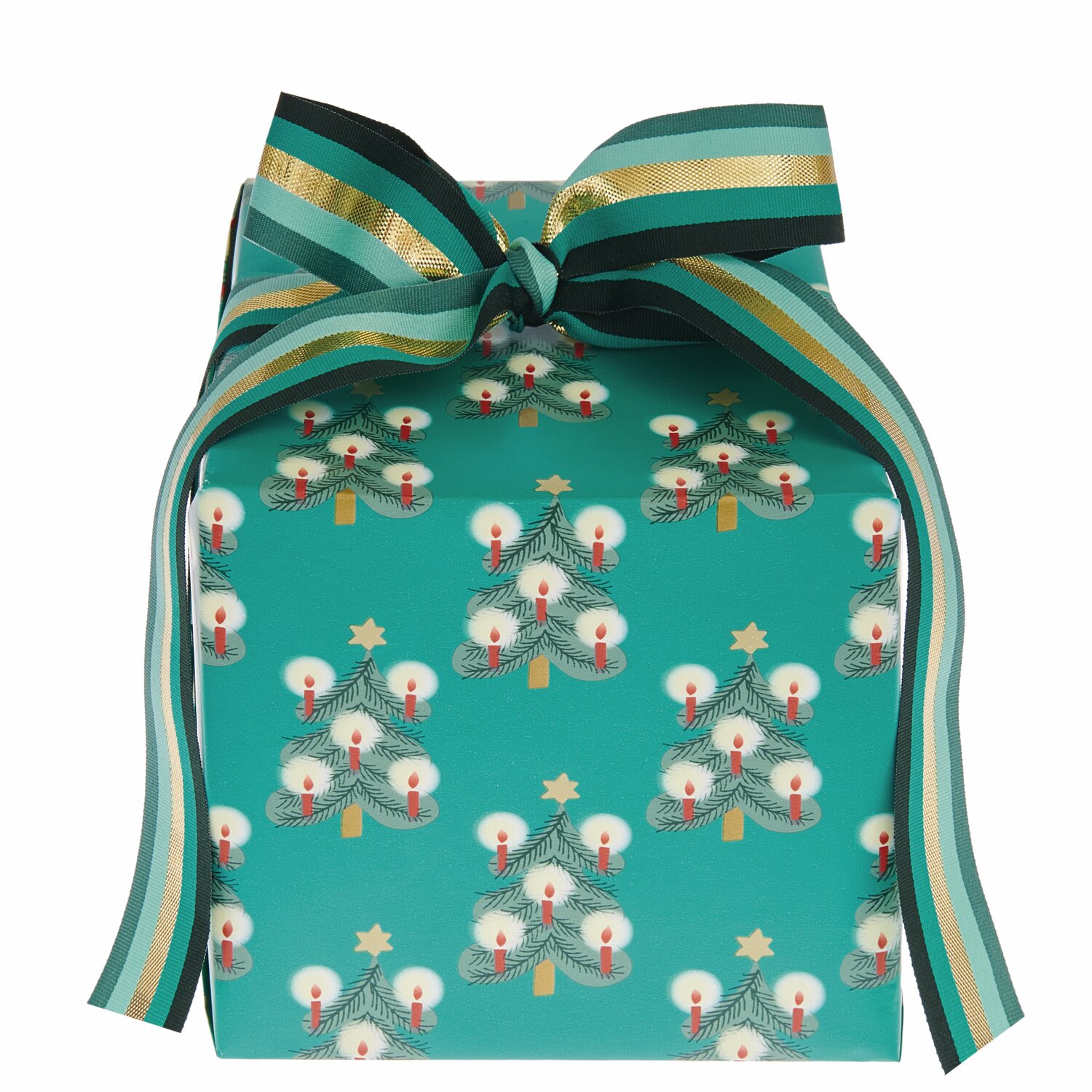 Paper Poetry Geschenkpapier Tannenbäume 200x70cm, türkis mit festlichem Baum-Muster, ideal für Weihnachtsgeschenke.